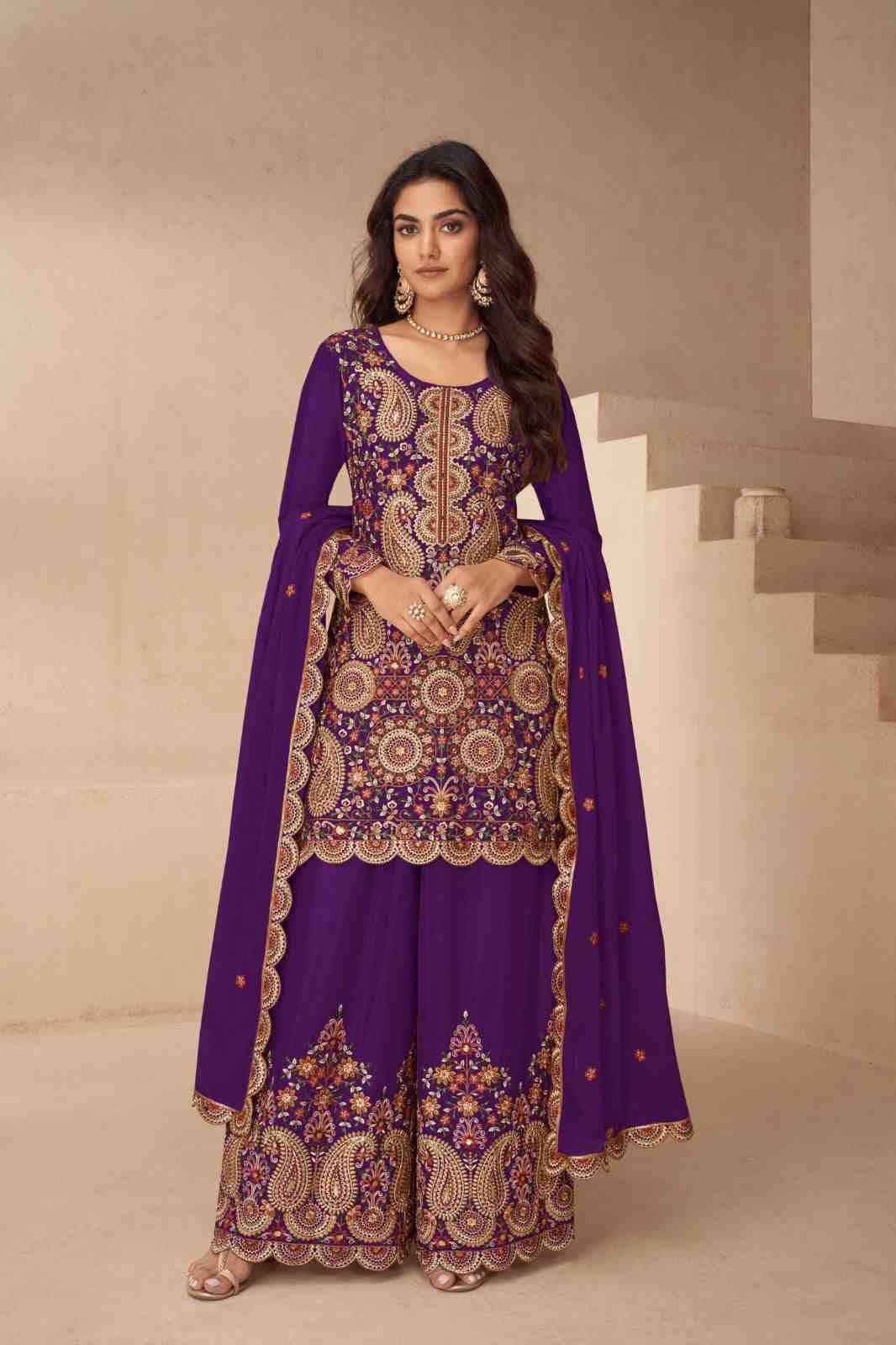 Noora By Gulkayra Designer 7541-A To 7541-D Series Beautiful Sharara Suits Colorful Stylish Fancy Casual Wear & Ethnic Wear Chinnon Dresses At Wholesale Price