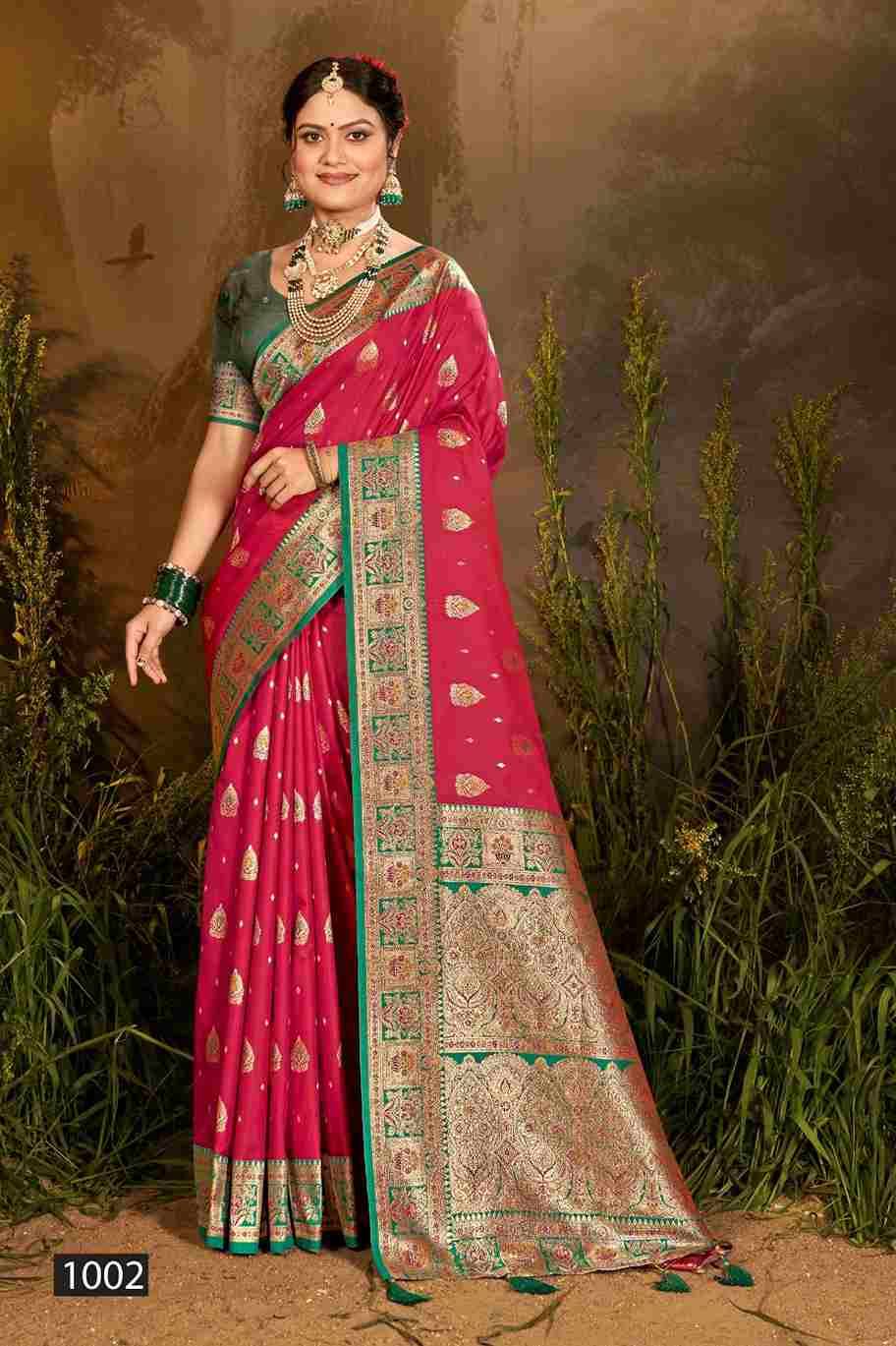 Mughal Silk Vol-1 By Saroj 1001 To 1006 Series Indian Traditional Wear Collection Beautiful Stylish Fancy Colorful Party Wear & Occasional Wear Soft Silk Sarees At Wholesale Price
