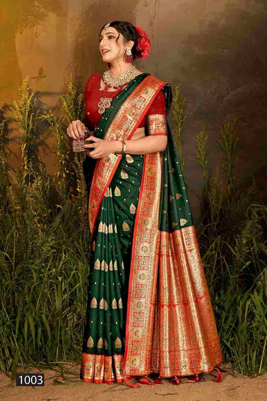 Mughal Silk Vol-1 By Saroj 1001 To 1006 Series Indian Traditional Wear Collection Beautiful Stylish Fancy Colorful Party Wear & Occasional Wear Soft Silk Sarees At Wholesale Price