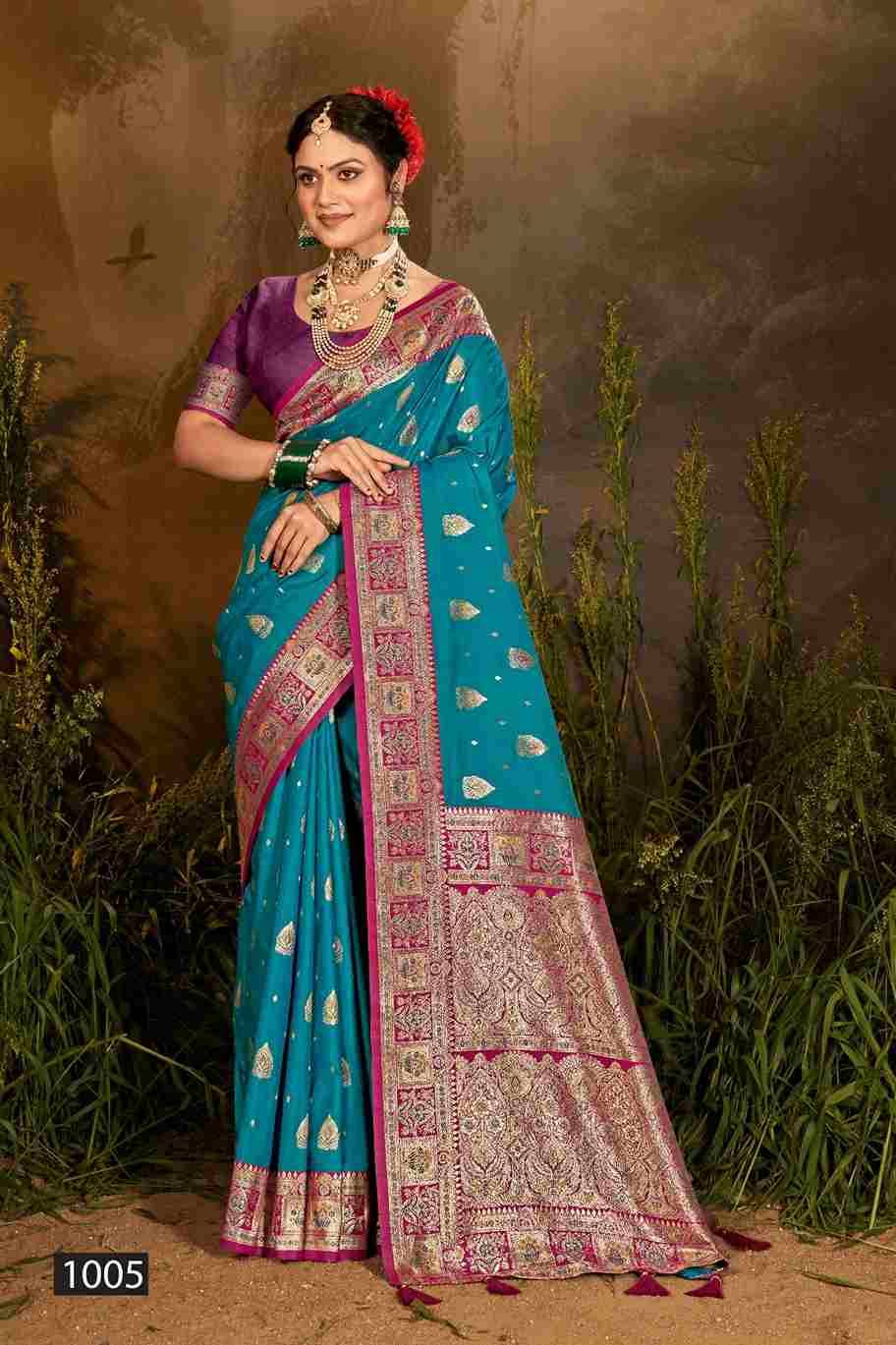 Mughal Silk Vol-1 By Saroj 1001 To 1006 Series Indian Traditional Wear Collection Beautiful Stylish Fancy Colorful Party Wear & Occasional Wear Soft Silk Sarees At Wholesale Price