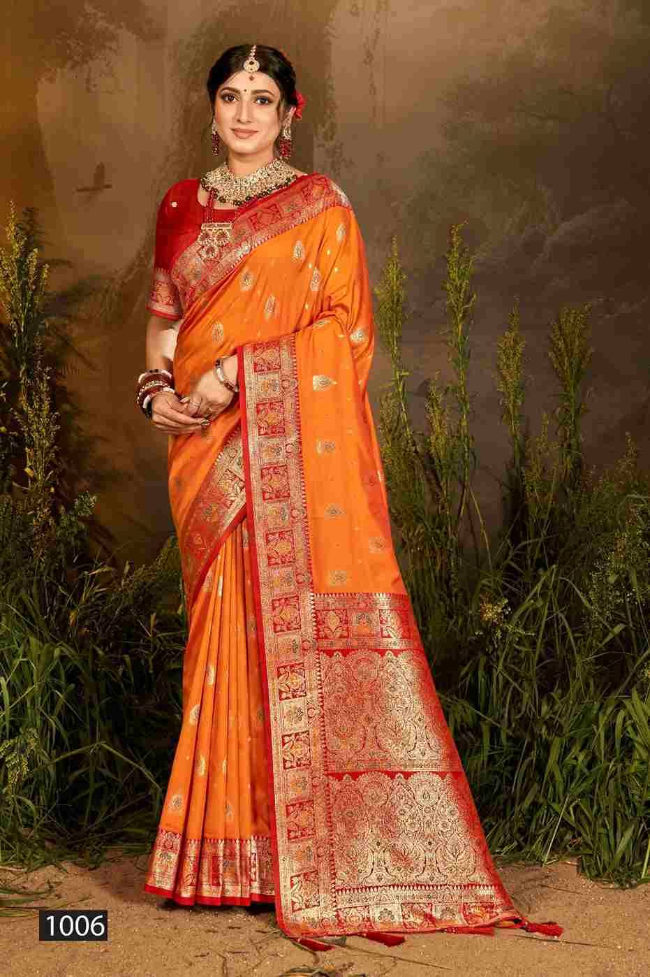 Mughal Silk Vol-1 By Saroj 1001 To 1006 Series Indian Traditional Wear Collection Beautiful Stylish Fancy Colorful Party Wear & Occasional Wear Soft Silk Sarees At Wholesale Price