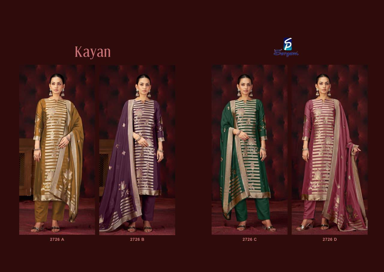 Kayan By Sargam Prints 2726-A To 2726-D Series Beautiful Festive Suits Stylish Fancy Colorful Casual Wear & Ethnic Wear Pure Viscose Silk Print Dresses At Wholesale Price