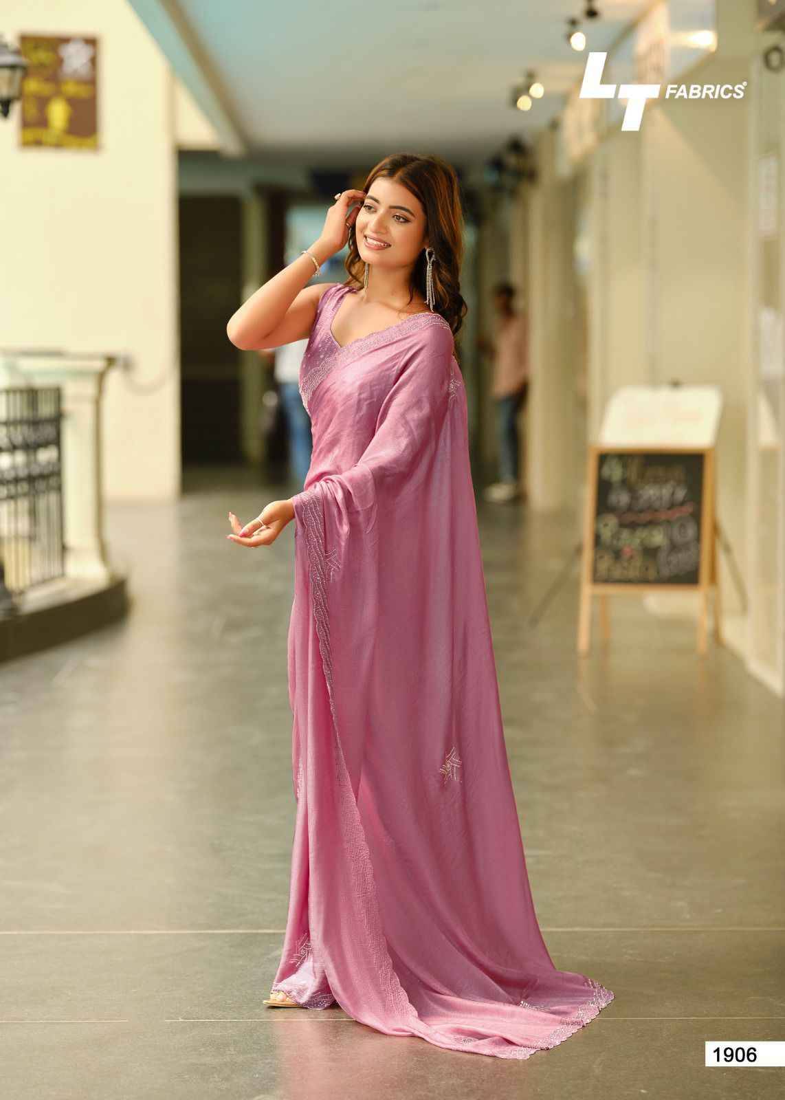 Primark Vol-19 By LT Fabrics 1901 To 1906 Series Indian Traditional Wear Collection Beautiful Stylish Fancy Colorful Party Wear & Occasional Wear Malai Silk Sarees At Wholesale Price
