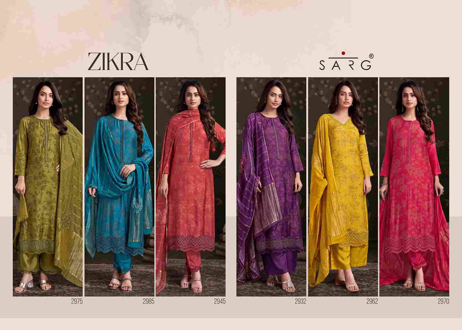 Zikra By Sarg Beautiful Stylish Festive Suits Fancy Colorful Casual Wear & Ethnic Wear & Ready To Wear Pure Muslin Silk Print Dresses At Wholesale Price