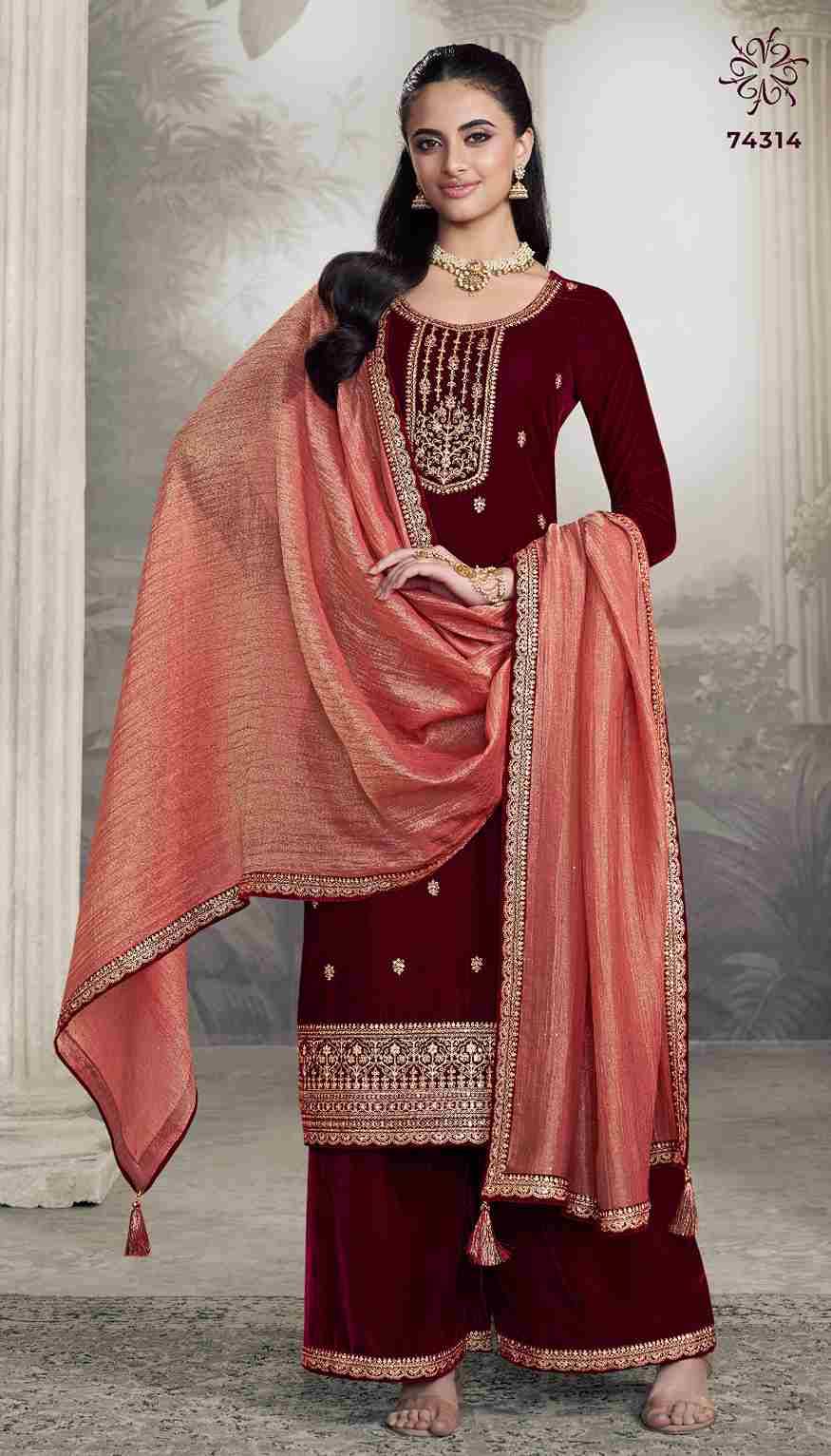 Vedanshi By Kuleesh 74311 To 74314 Series Designer Festive Suits Collection Beautiful Stylish Fancy Colorful Party Wear & Occasional Wear Velvet Dresses At Wholesale Price