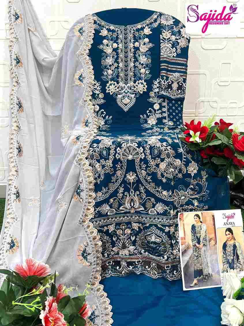 Anaya Vol-3 By Sajida Designer Suit 1116 To 1118 Series Designer Pakistani Suits Beautiful Fancy Stylish Colorful Party Wear & Occasional Wear Faux Georgette With Embroidery Dresses At Wholesale Price