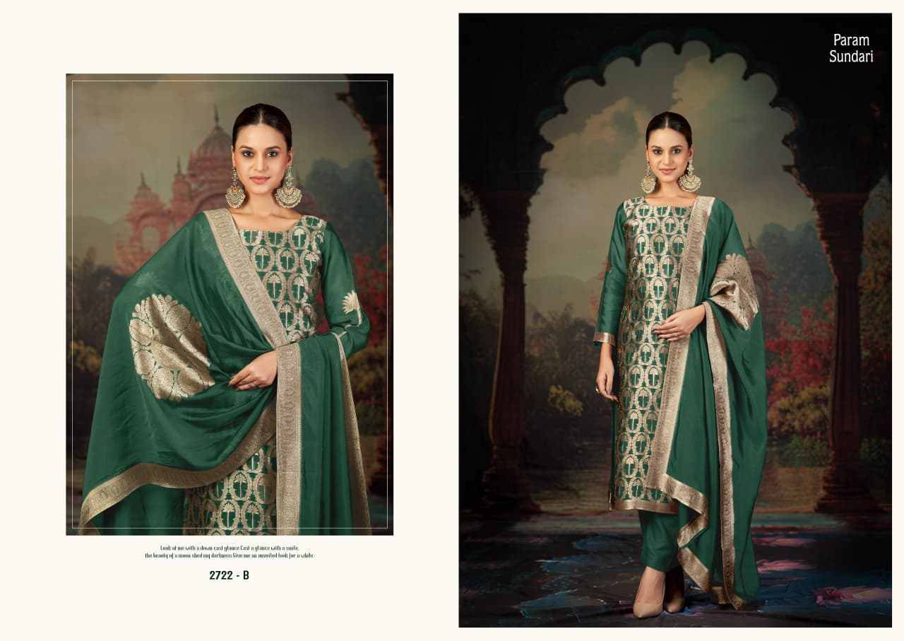 Param Sundari By Sargam Prints 2722-A To 2722-D Series Beautiful Festive Suits Stylish Fancy Colorful Casual Wear & Ethnic Wear Pure Viscose Silk Print Dresses At Wholesale Price