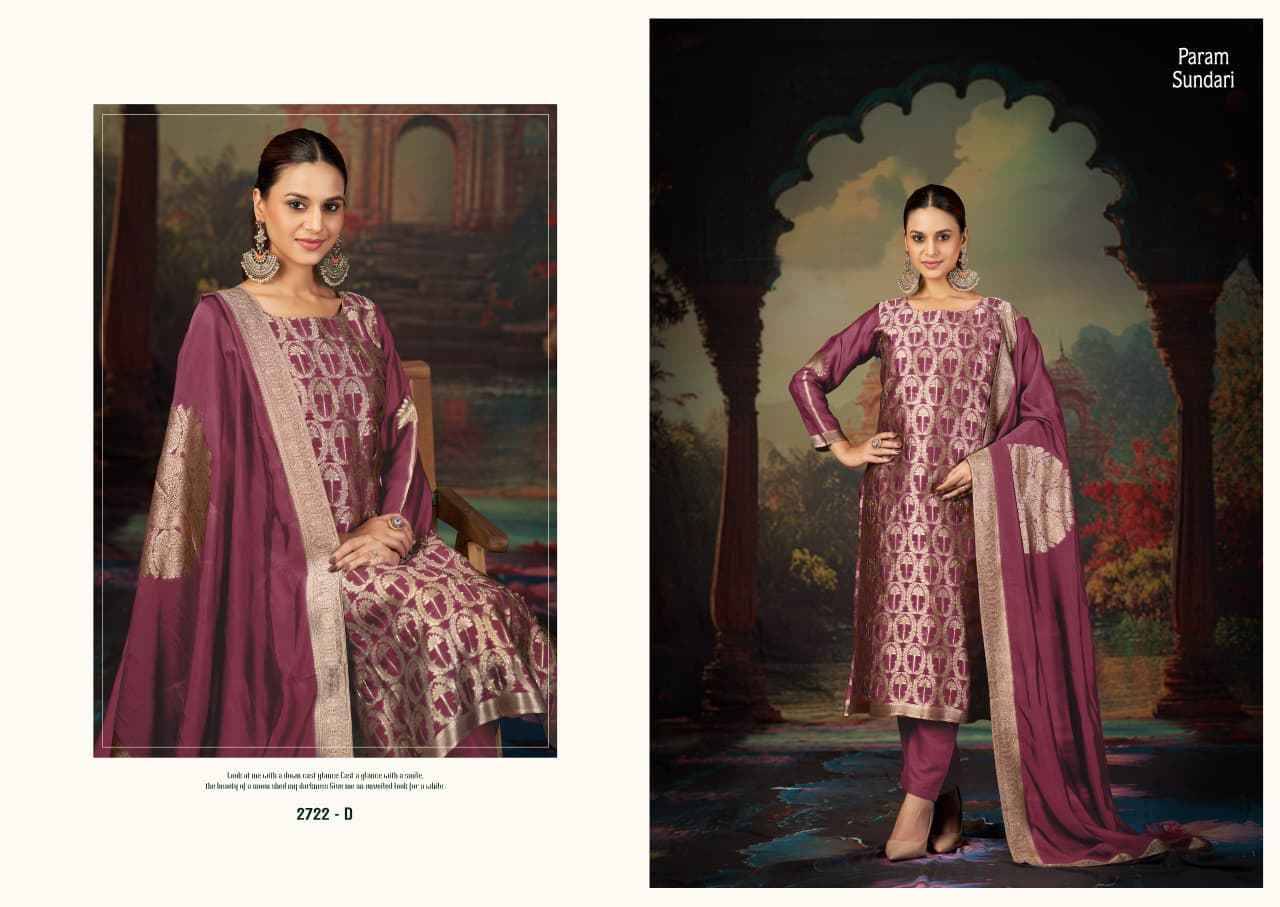 Param Sundari By Sargam Prints 2722-A To 2722-D Series Beautiful Festive Suits Stylish Fancy Colorful Casual Wear & Ethnic Wear Pure Viscose Silk Print Dresses At Wholesale Price