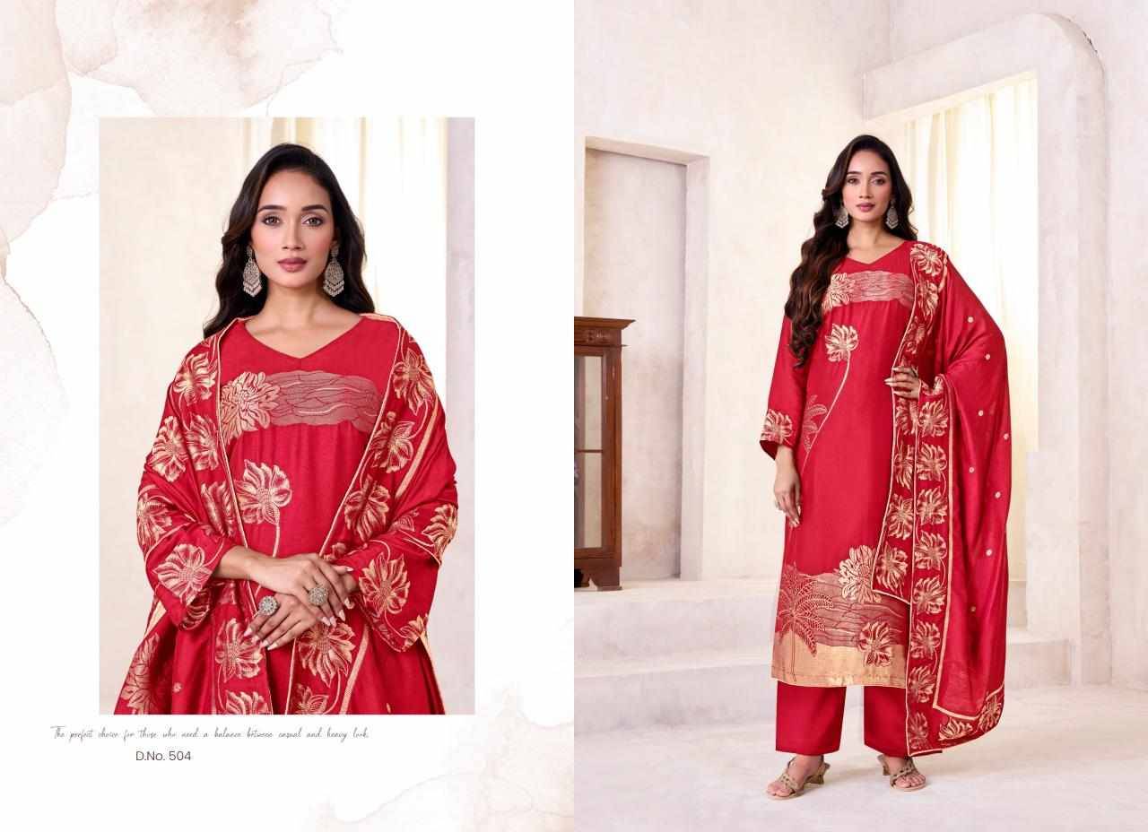 Zeya By Tanishk Fashion 501 To 504 Series Beautiful Festive Suits Colorful Stylish Fancy Casual Wear & Ethnic Wear Muslin Jacquard Dresses At Wholesale Price