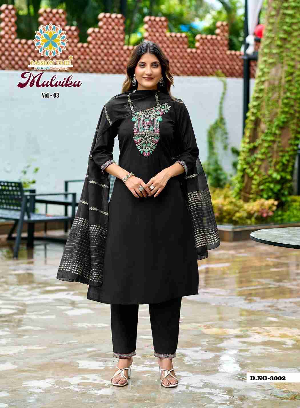 Malvika Vol-3 By Passion Tree 3001 To 3008 Series Beautiful Festive Suits Colorful Stylish Fancy Casual Wear & Ethnic Wear Vatican Dresses At Wholesale Price