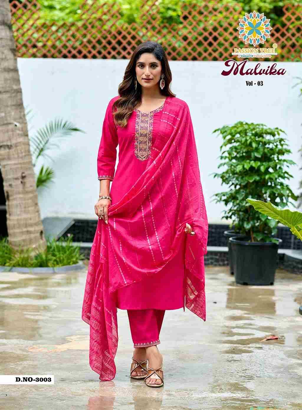 Malvika Vol-3 By Passion Tree 3001 To 3008 Series Beautiful Festive Suits Colorful Stylish Fancy Casual Wear & Ethnic Wear Vatican Dresses At Wholesale Price