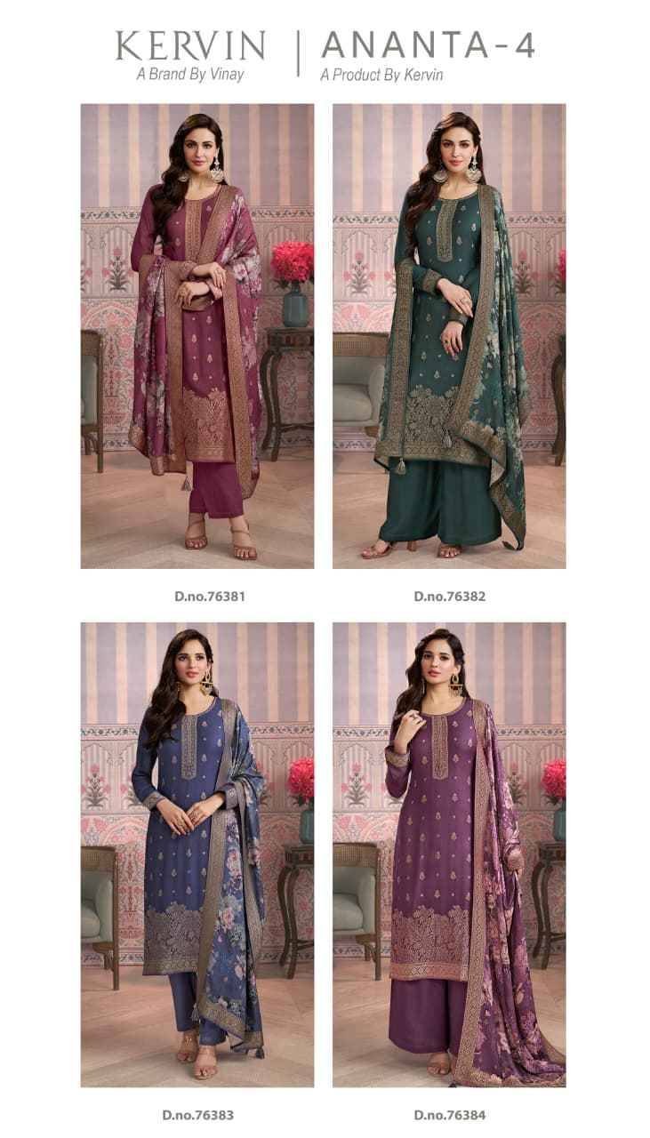 Kervin Ananta Vol-4 By Vinay Fashion 76381 To 76384 Series Beautiful Suits Colorful Stylish Fancy Casual Wear & Ethnic Wear Viscose Pashmina Dresses At Wholesale Price