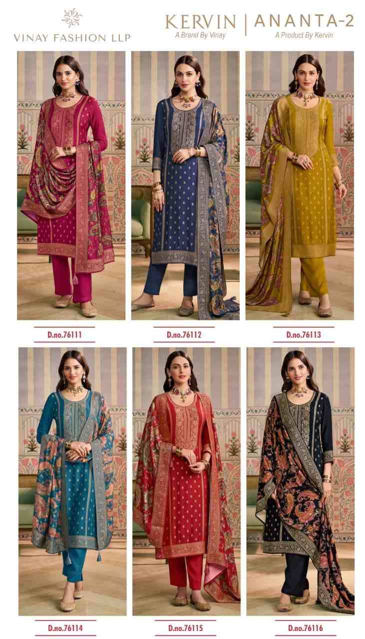 Kervin Ananta Vol-2 By Vinay Fashion 76111 To 76116 Series Beautiful Suits Colorful Stylish Fancy Casual Wear & Ethnic Wear Viscose Pashmina Dresses At Wholesale Price