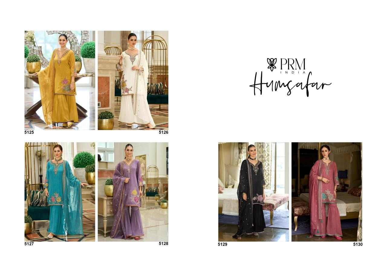 Humsafar By PRM Trendz 5125 To 5130 Series Beautiful Festive Suits Colorful Stylish Fancy Casual Wear & Ethnic Wear Pure Organza Dresses At Wholesale Price