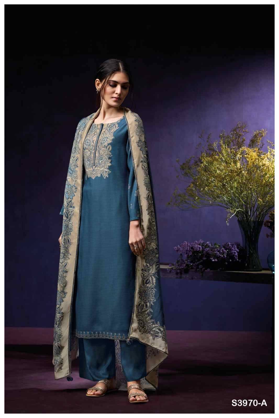 Syara-3970 By Ganga Fashion 3970-A To 3970-D Series Beautiful Festive Suits Colorful Stylish Fancy Casual Wear & Ethnic Wear Pure Pashmina Dresses At Wholesale Price