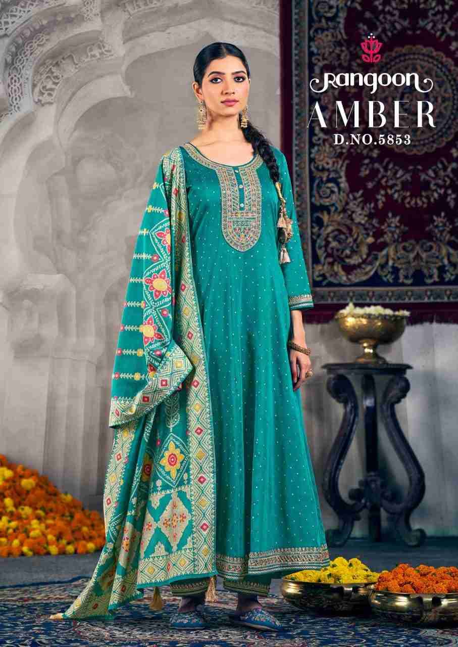 Amber By Rangoon 5851 To 5854 Series Beautiful Stylish Anarkali Suits Fancy Colorful Casual Wear & Ethnic Wear & Ready To Wear Jacquard Dresses At Wholesale Price