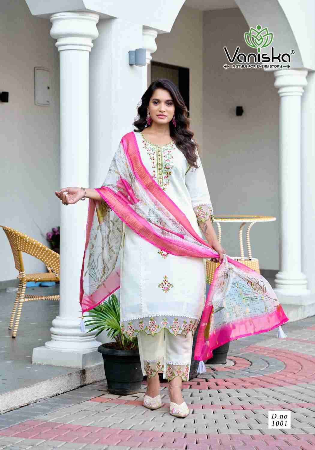 Dastoor Vol-1 By Vaniska 1001 To 1006 Series Designer Festive Suits Collection Beautiful Stylish Fancy Colorful Party Wear & Occasional Wear Roman Silk Embroidered Kurtis At Wholesale Price
