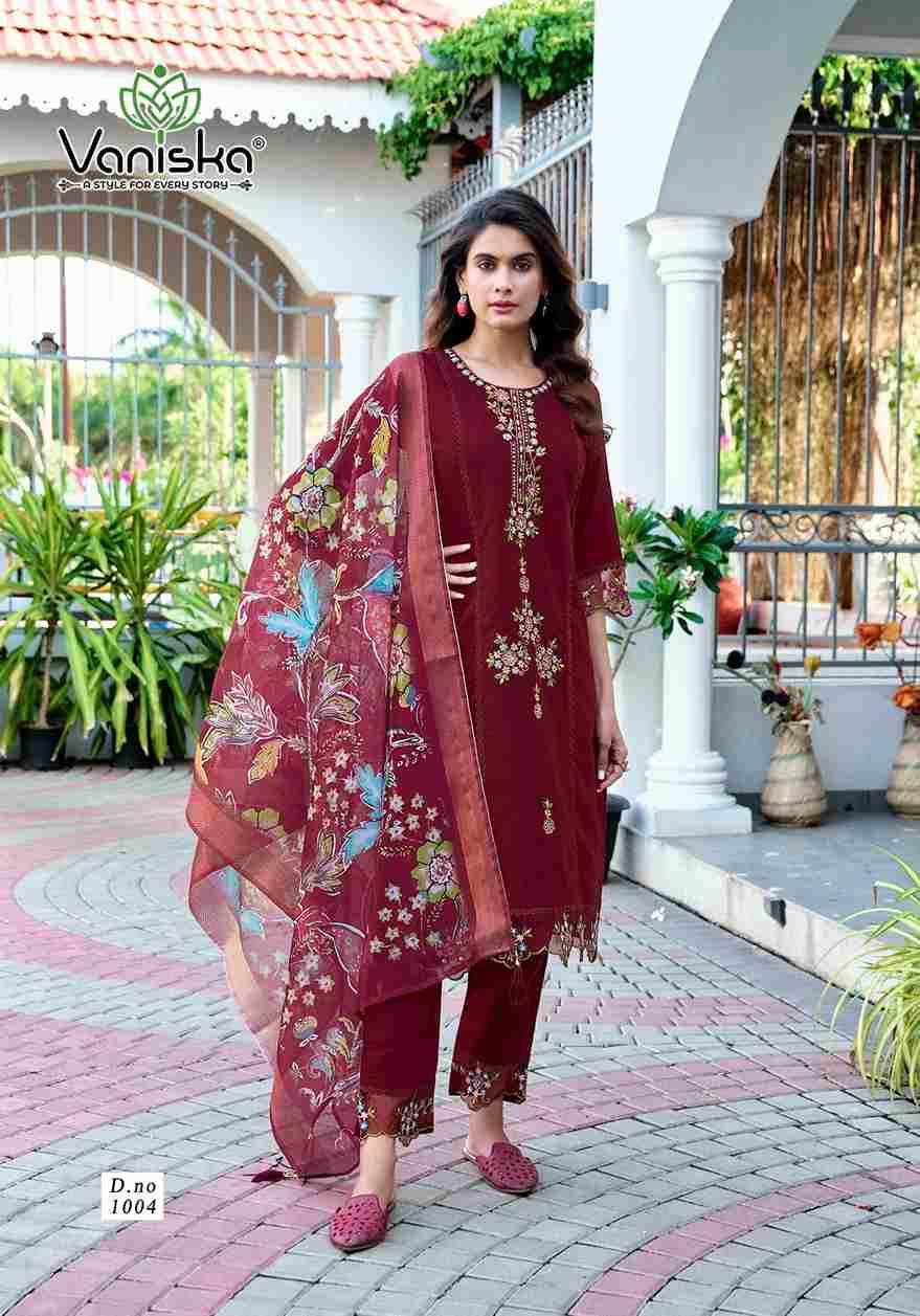 Dastoor Vol-1 By Vaniska 1001 To 1006 Series Designer Festive Suits Collection Beautiful Stylish Fancy Colorful Party Wear & Occasional Wear Roman Silk Embroidered Kurtis At Wholesale Price