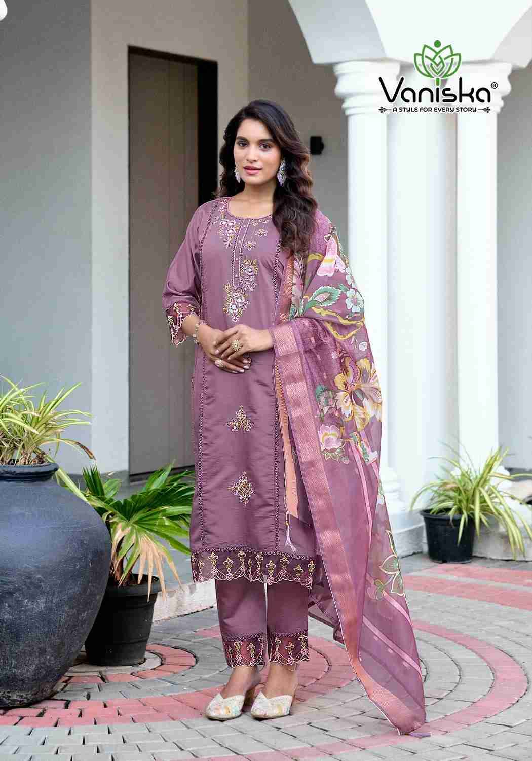 Dastoor Vol-1 By Vaniska 1001 To 1006 Series Designer Festive Suits Collection Beautiful Stylish Fancy Colorful Party Wear & Occasional Wear Roman Silk Embroidered Kurtis At Wholesale Price