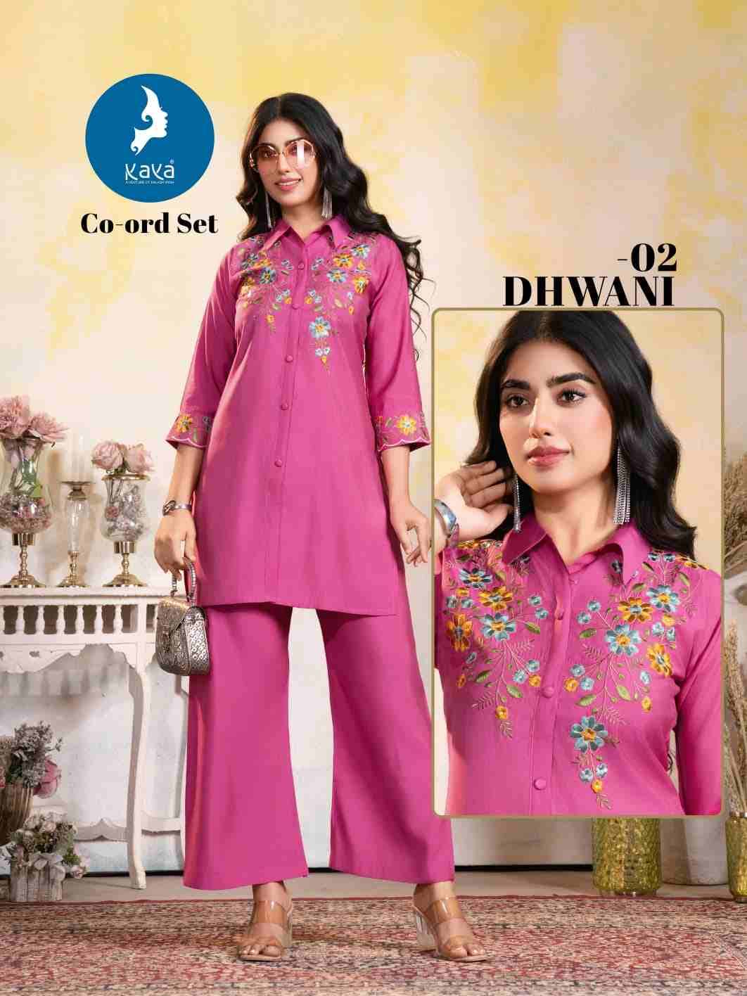 Dhwani By Kaya 01 To 06 Series Designer Stylish Fancy Colorful Beautiful Party Wear & Ethnic Wear Collection Roman Co-Ord At Wholesale Price