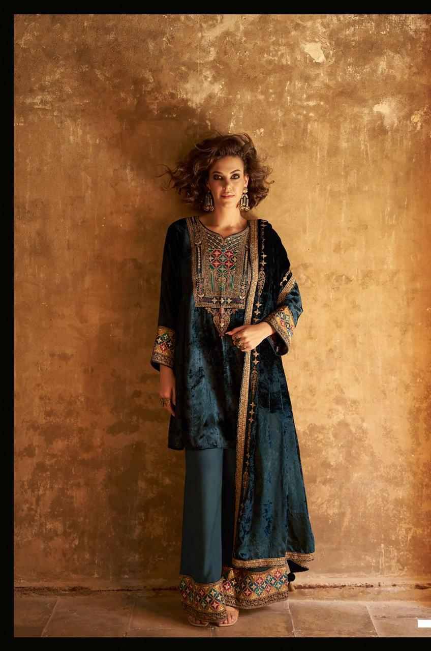 Shuijing By Aiqa 1901 To 1906 Series Beautiful Festive Suits Colorful Stylish Fancy Casual Wear & Ethnic Wear Pure Viscose Velvet Dresses At Wholesale Price
