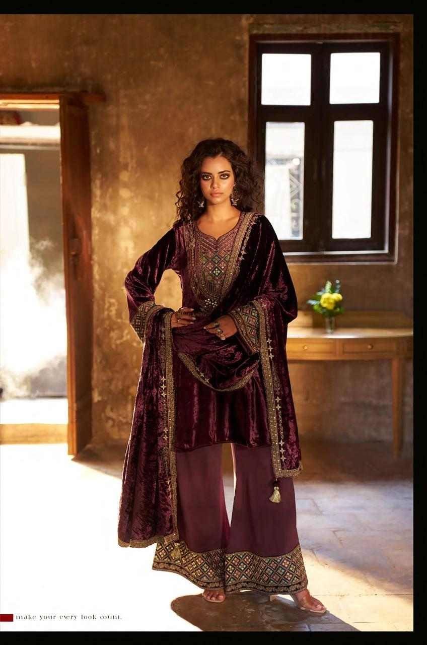 Shuijing By Aiqa 1901 To 1906 Series Beautiful Festive Suits Colorful Stylish Fancy Casual Wear & Ethnic Wear Pure Viscose Velvet Dresses At Wholesale Price