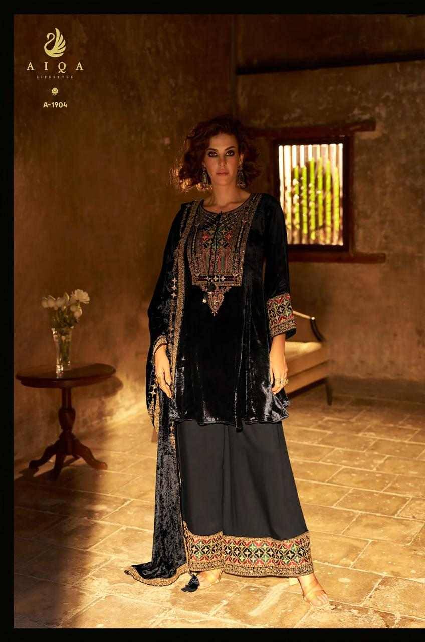 Shuijing By Aiqa 1901 To 1906 Series Beautiful Festive Suits Colorful Stylish Fancy Casual Wear & Ethnic Wear Pure Viscose Velvet Dresses At Wholesale Price