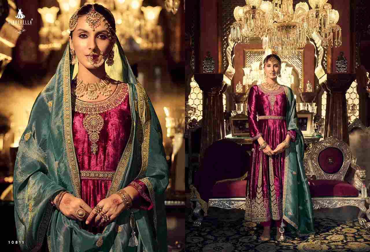 Anarkali By Cinderella 10811 To 10816 Series Beautiful Stylish Anarkali Suits Fancy Colorful Casual Wear & Ethnic Wear & Ready To Wear Viscose Velvet Dresses At Wholesale Price