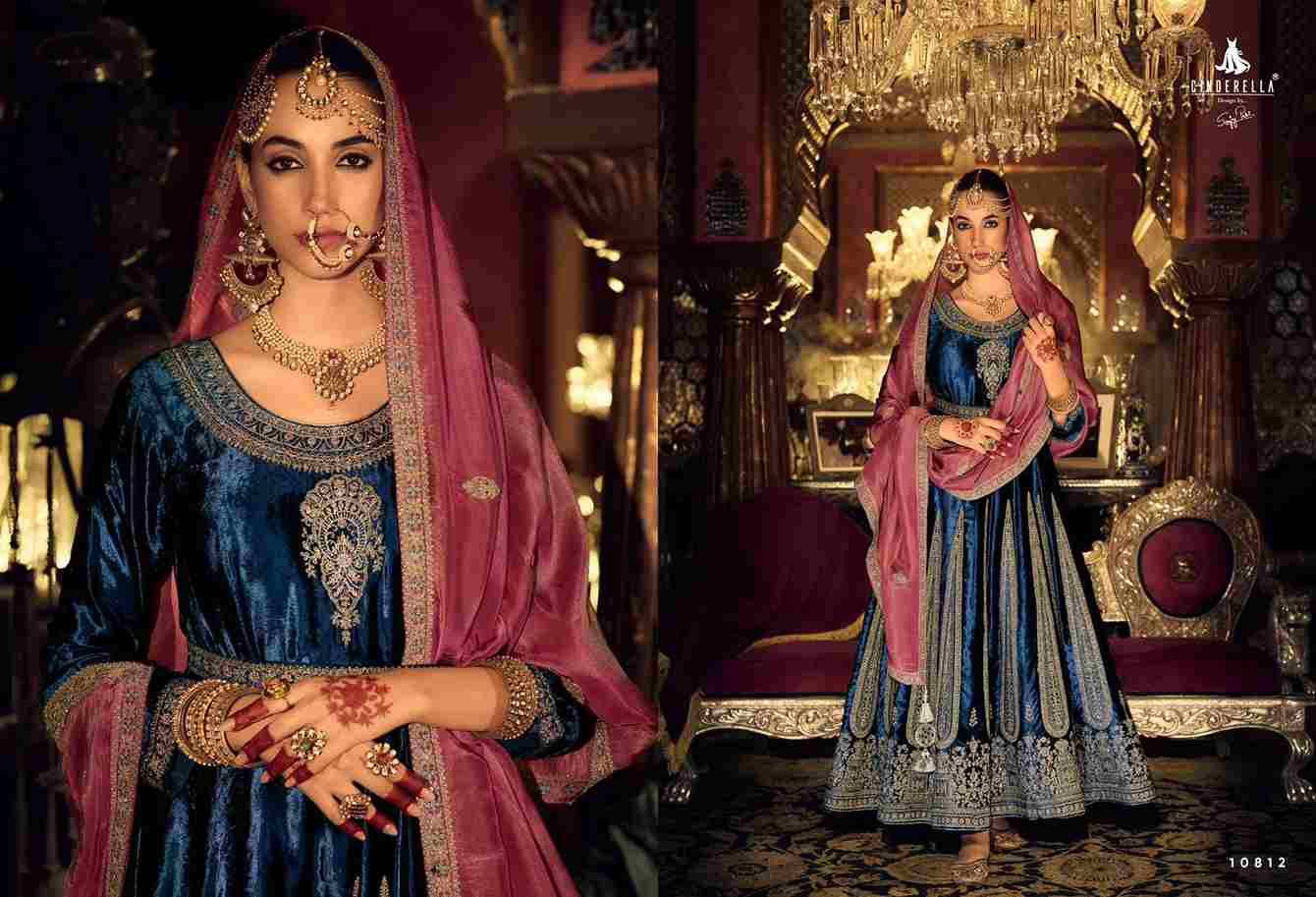 Anarkali By Cinderella 10811 To 10816 Series Beautiful Stylish Anarkali Suits Fancy Colorful Casual Wear & Ethnic Wear & Ready To Wear Viscose Velvet Dresses At Wholesale Price