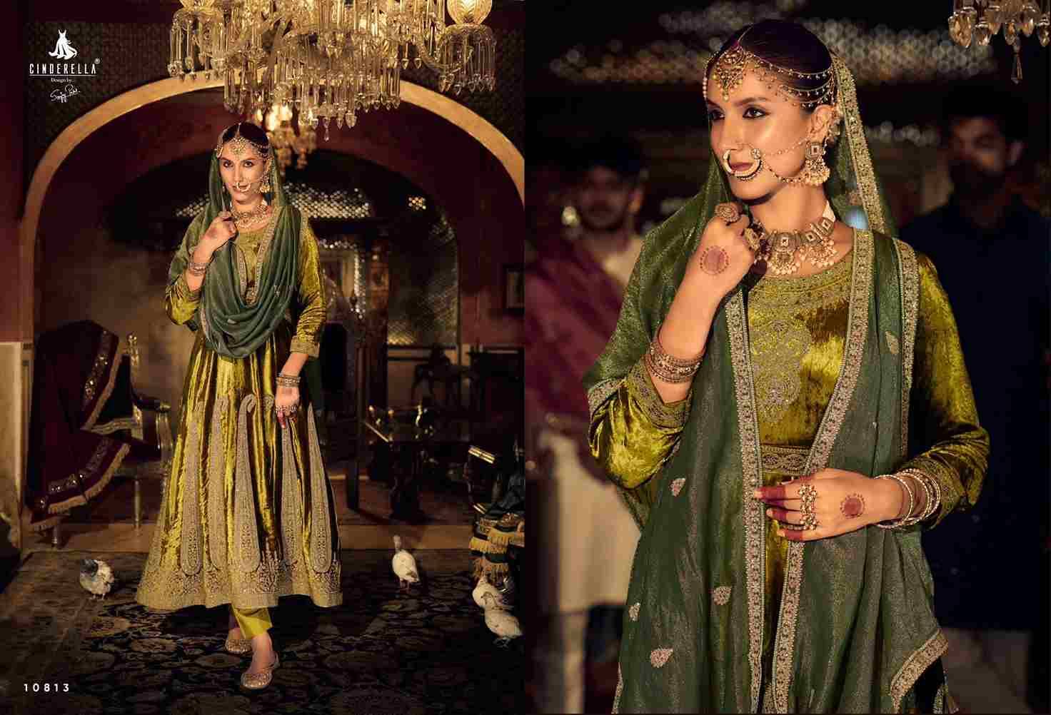 Anarkali By Cinderella 10811 To 10816 Series Beautiful Stylish Anarkali Suits Fancy Colorful Casual Wear & Ethnic Wear & Ready To Wear Viscose Velvet Dresses At Wholesale Price