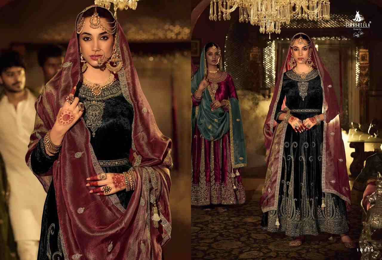 Anarkali By Cinderella 10811 To 10816 Series Beautiful Stylish Anarkali Suits Fancy Colorful Casual Wear & Ethnic Wear & Ready To Wear Viscose Velvet Dresses At Wholesale Price