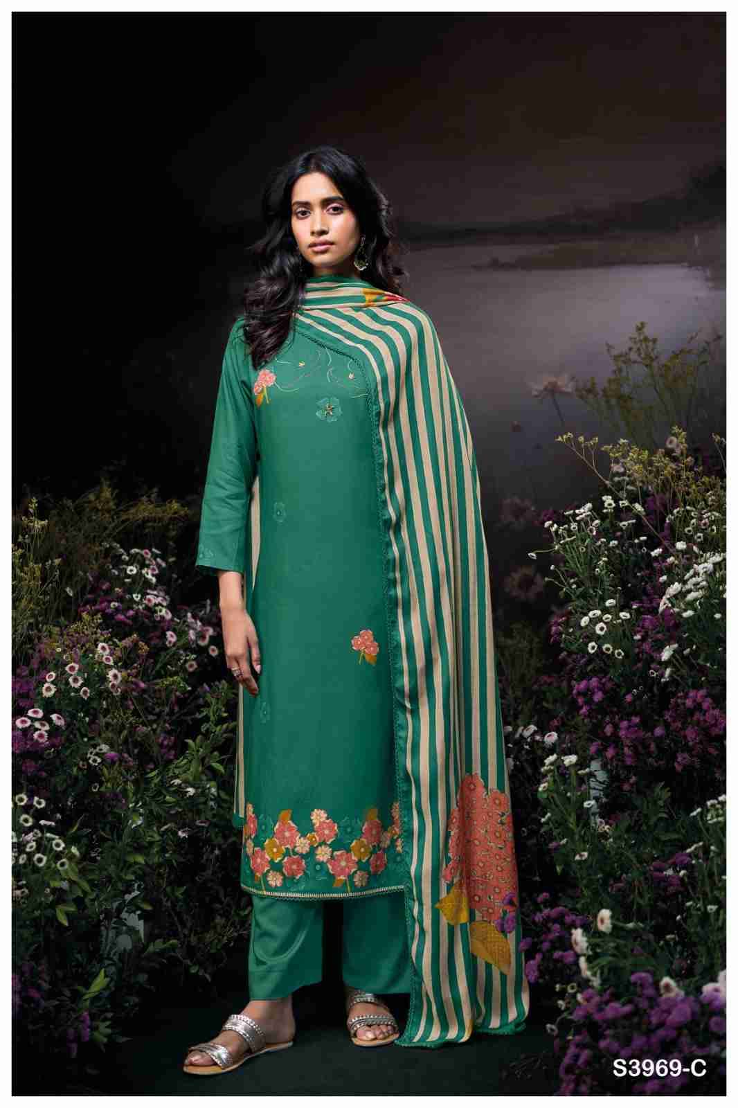 Jyestha-3969 By Ganga Fashion 3969-A To 3969-D Series Beautiful Festive Suits Colorful Stylish Fancy Casual Wear & Ethnic Wear Pure Pashmina Dresses At Wholesale Price