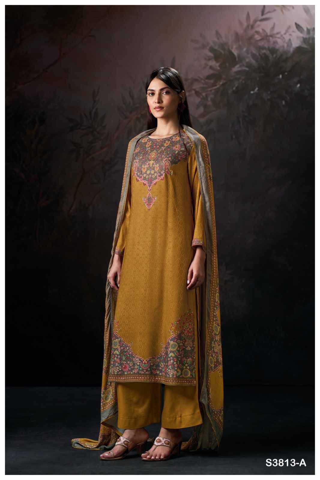 Ayira-3813 By Ganga Fashion 3813-A To 3813-D Series Beautiful Festive Suits Colorful Stylish Fancy Casual Wear & Ethnic Wear Pure Pashmina Jacquard Dresses At Wholesale Price