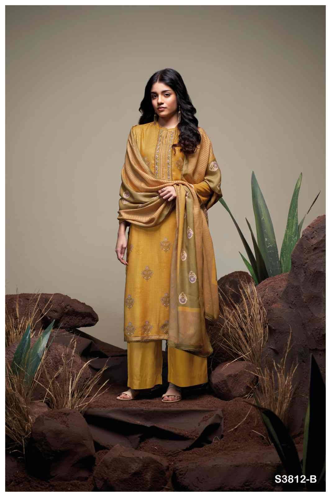 Danika-3812 By Ganga Fashion 3812-A To 3812-D Series Beautiful Festive Suits Colorful Stylish Fancy Casual Wear & Ethnic Wear Pure Pashmina Dresses At Wholesale Price