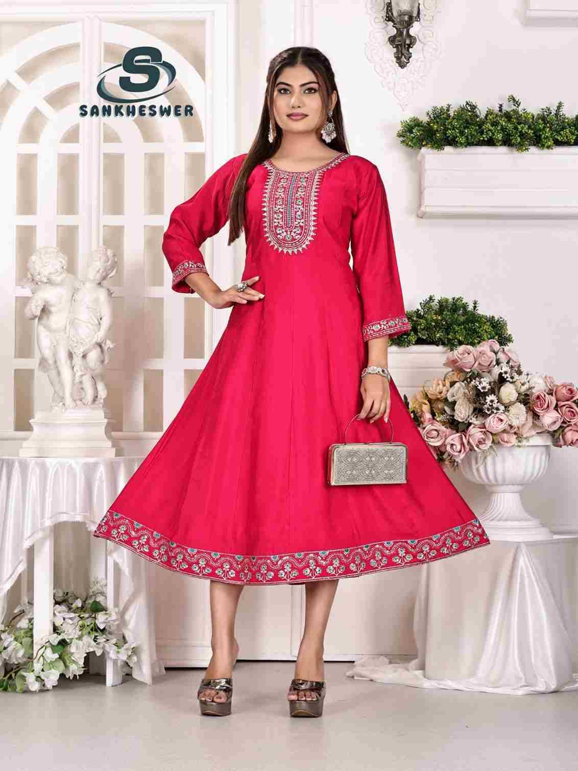 Anarkali Vol-1 By Sankheswer 01 To 06 Series Designer Stylish Fancy Colorful Beautiful Party Wear & Ethnic Wear Collection Heavy Roman Silk Kurtis At Wholesale Price