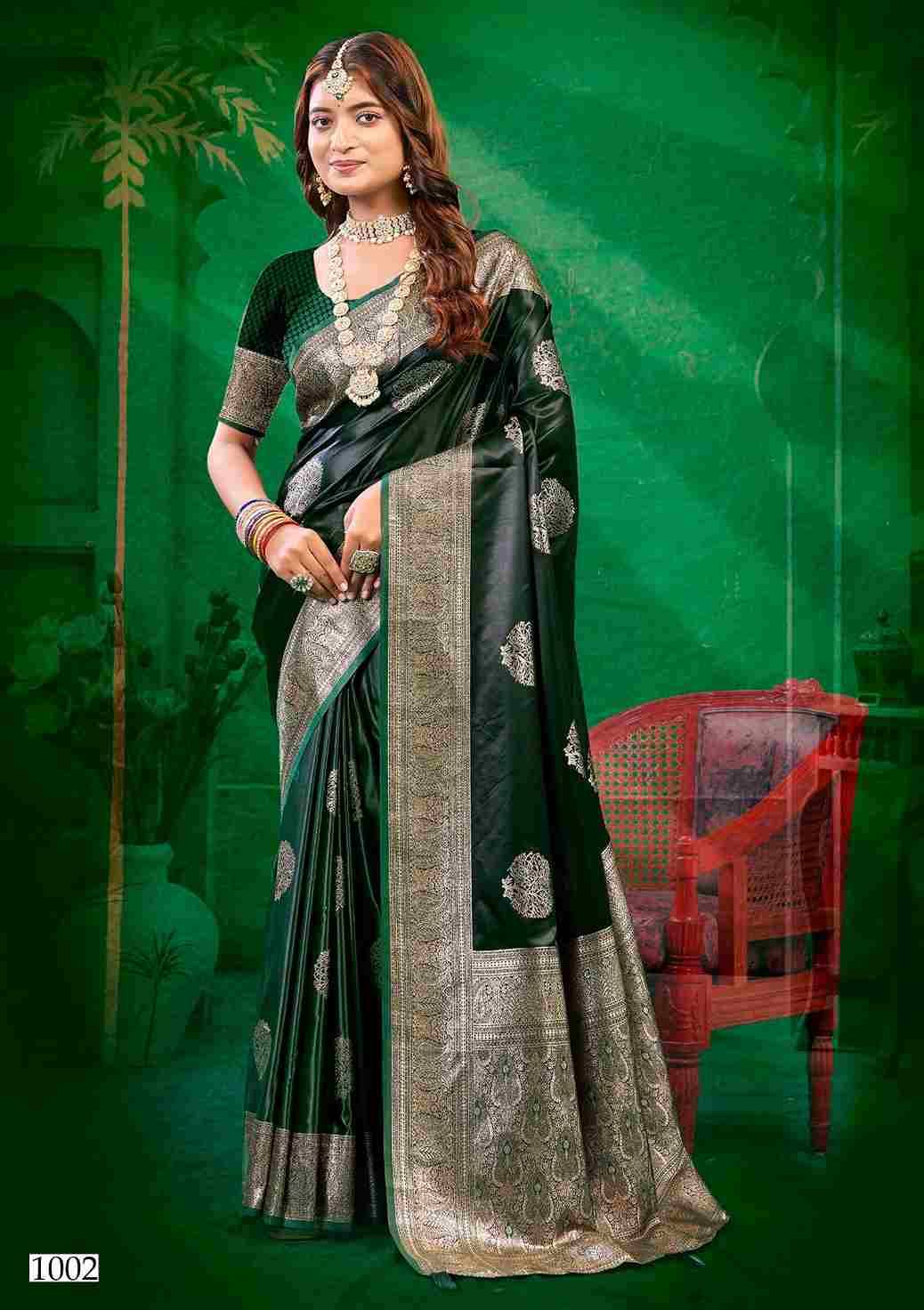 Wonderlook Satin Saroski Vol-1 By Saroj 1001 To 1005 Series Indian Traditional Wear Collection Beautiful Stylish Fancy Colorful Party Wear & Occasional Wear Satin Silk Sarees At Wholesale Price