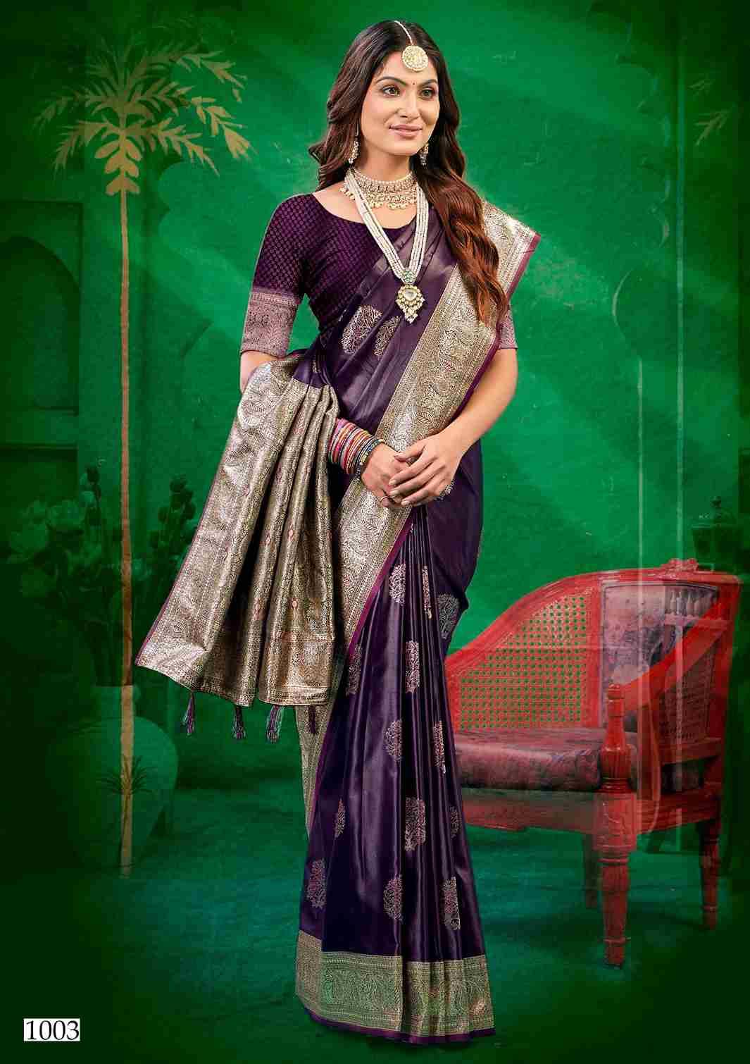 Wonderlook Satin Saroski Vol-1 By Saroj 1001 To 1005 Series Indian Traditional Wear Collection Beautiful Stylish Fancy Colorful Party Wear & Occasional Wear Satin Silk Sarees At Wholesale Price
