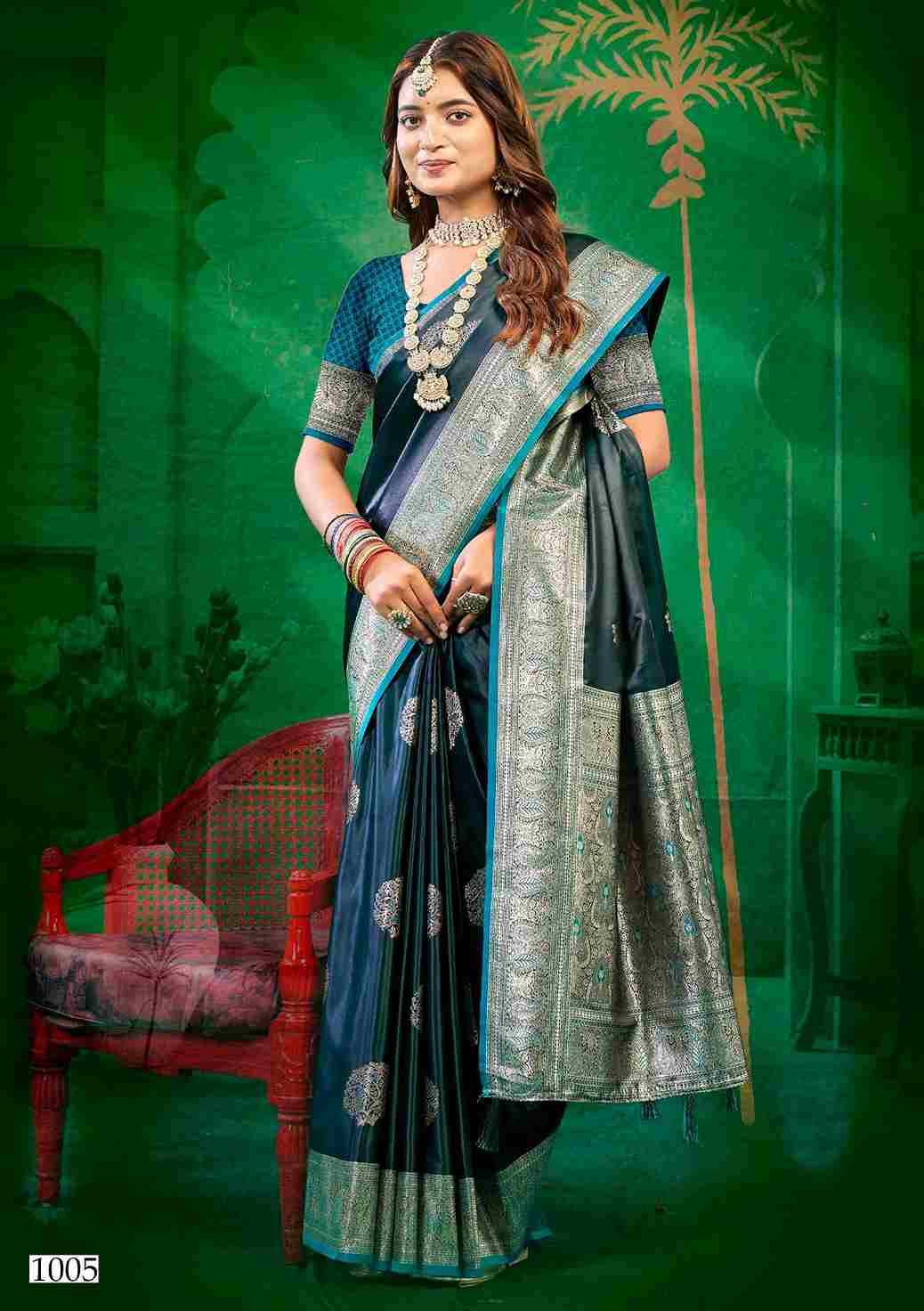 Wonderlook Satin Saroski Vol-1 By Saroj 1001 To 1005 Series Indian Traditional Wear Collection Beautiful Stylish Fancy Colorful Party Wear & Occasional Wear Satin Silk Sarees At Wholesale Price