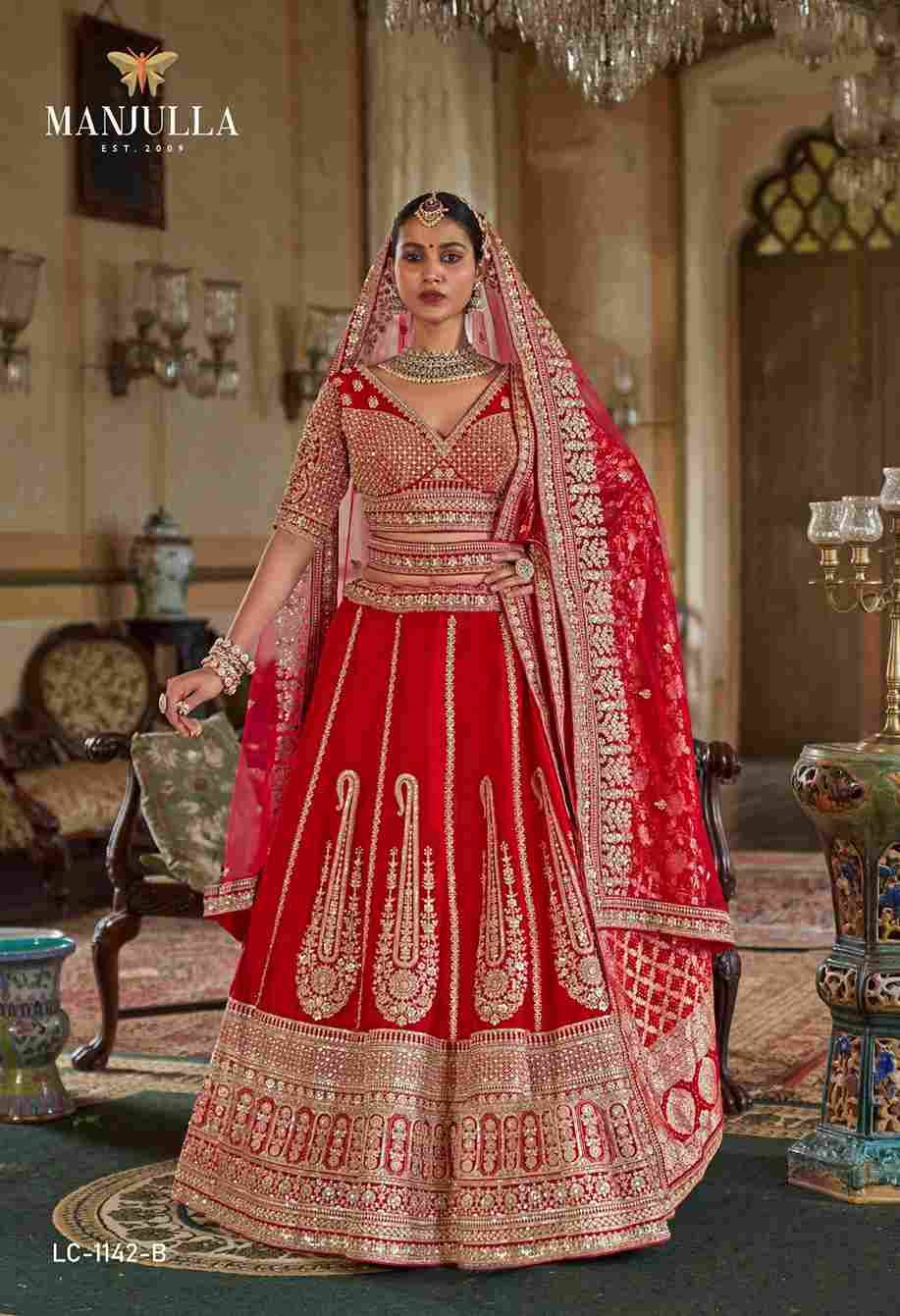 Dulhan Vol-1 By Manjulla Bridal Wear Collection Beautiful Stylish Colorful Fancy Party Wear & Occasional Wear Banarasi Silk Lehengas At Wholesale Price