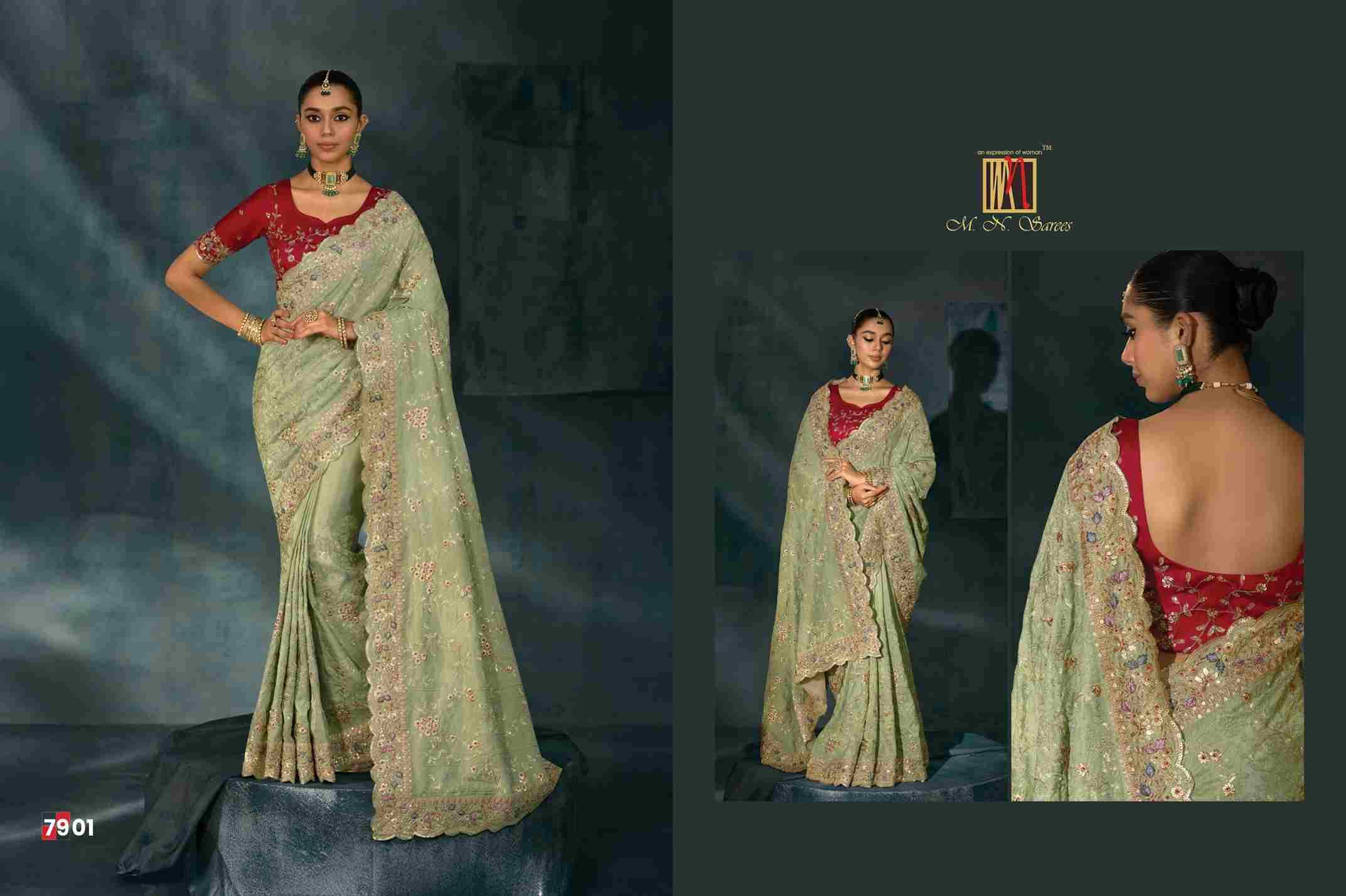 Shahi Poshak Vol-5 By M.N. Sarees 7901 To 7912 Series Indian Traditional Wear Collection Beautiful Stylish Fancy Colorful Party Wear & Occasional Wear Silk Sarees At Wholesale Price