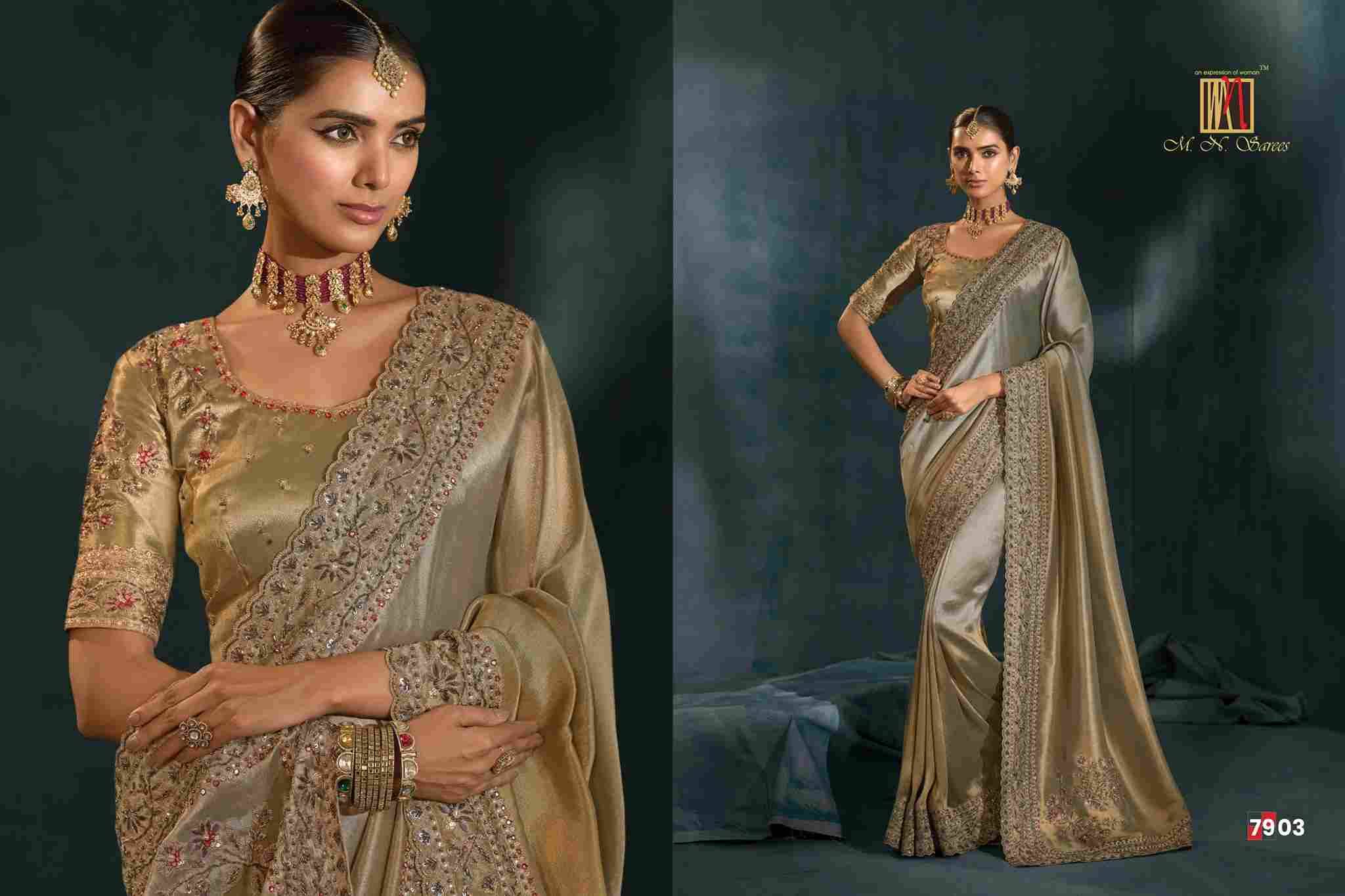 Shahi Poshak Vol-5 By M.N. Sarees 7901 To 7912 Series Indian Traditional Wear Collection Beautiful Stylish Fancy Colorful Party Wear & Occasional Wear Silk Sarees At Wholesale Price