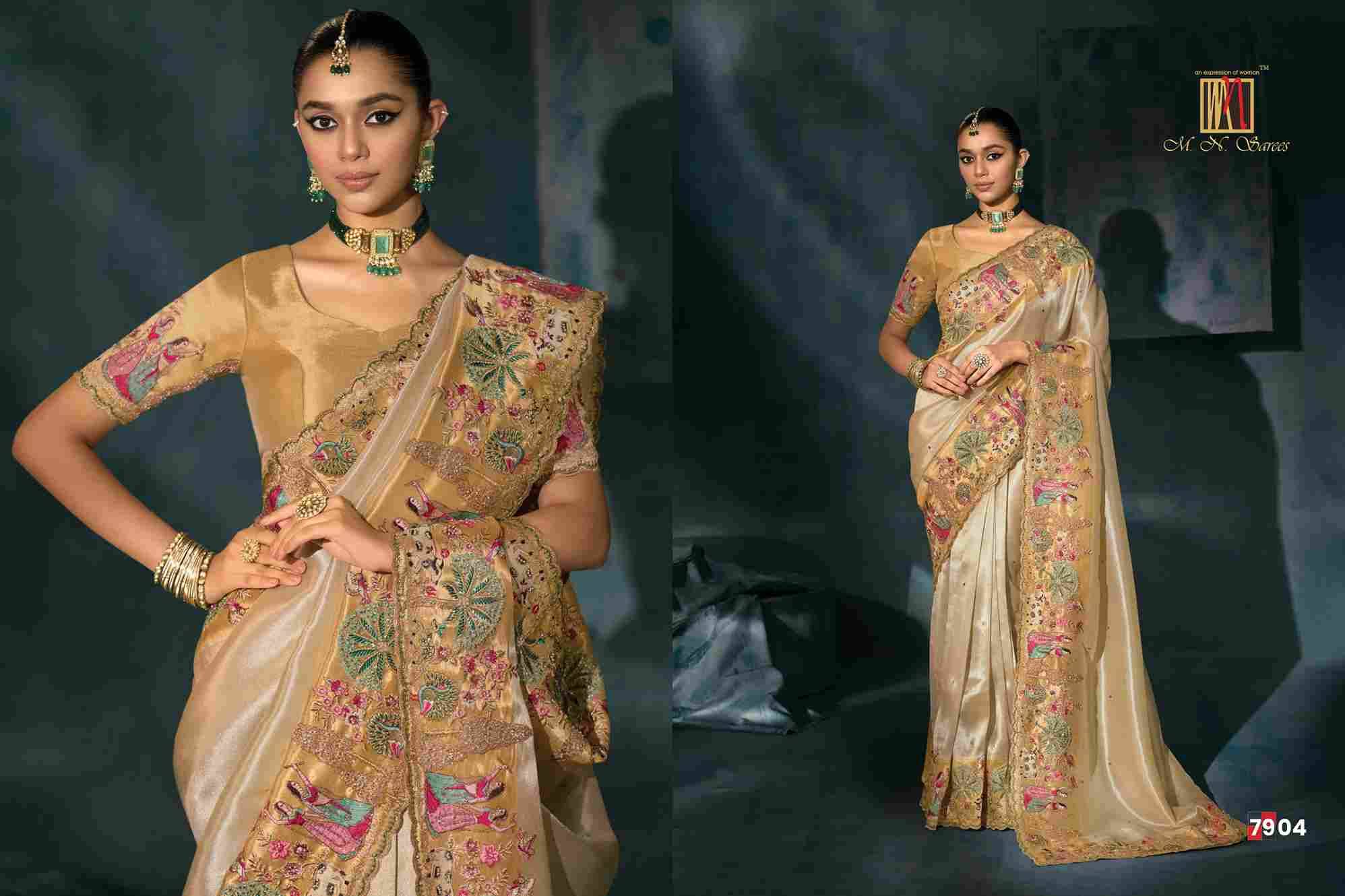 Shahi Poshak Vol-5 By M.N. Sarees 7901 To 7912 Series Indian Traditional Wear Collection Beautiful Stylish Fancy Colorful Party Wear & Occasional Wear Silk Sarees At Wholesale Price