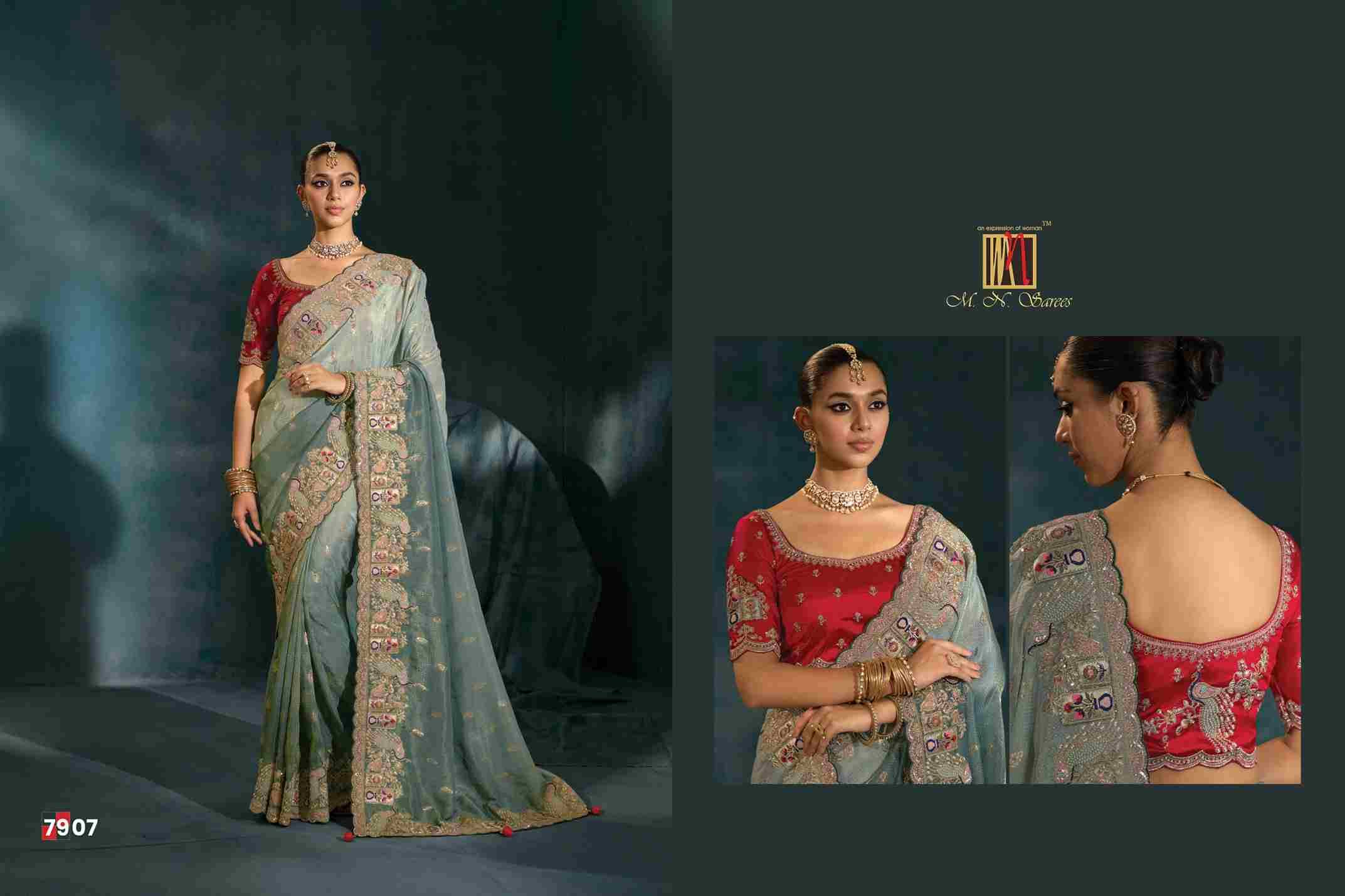Shahi Poshak Vol-5 By M.N. Sarees 7901 To 7912 Series Indian Traditional Wear Collection Beautiful Stylish Fancy Colorful Party Wear & Occasional Wear Silk Sarees At Wholesale Price