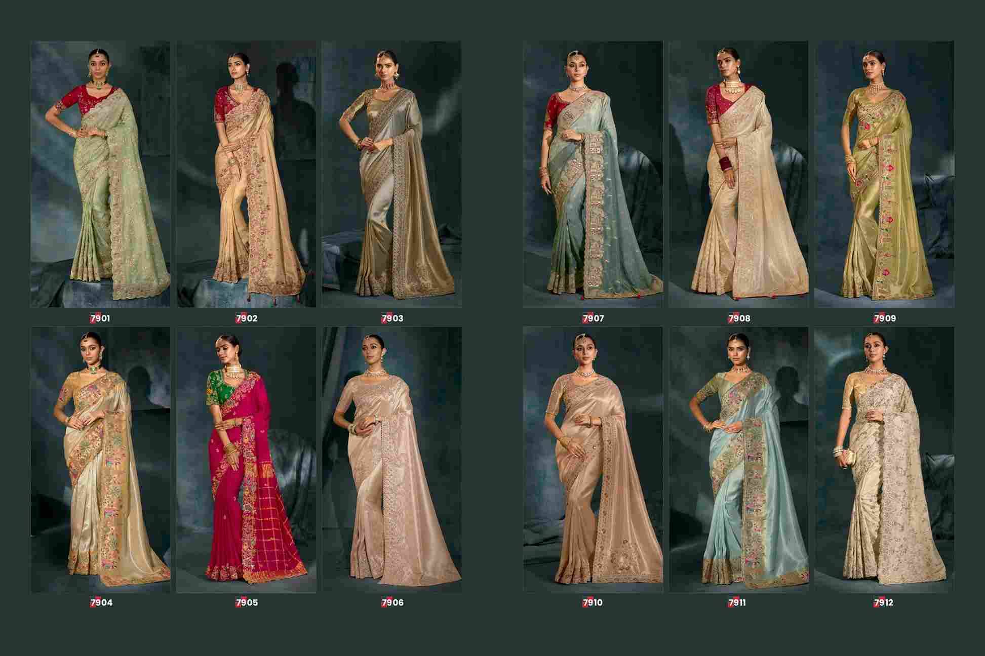 Shahi Poshak Vol-5 By M.N. Sarees 7901 To 7912 Series Indian Traditional Wear Collection Beautiful Stylish Fancy Colorful Party Wear & Occasional Wear Silk Sarees At Wholesale Price