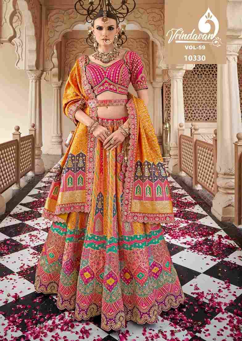 Vrindavan Vol-59 By Vrindavan 10326 To 10331 Series Bridal Wear Collection Beautiful Stylish Colorful Fancy Party Wear & Occasional Wear Banarasi Silk Lehengas At Wholesale Price
