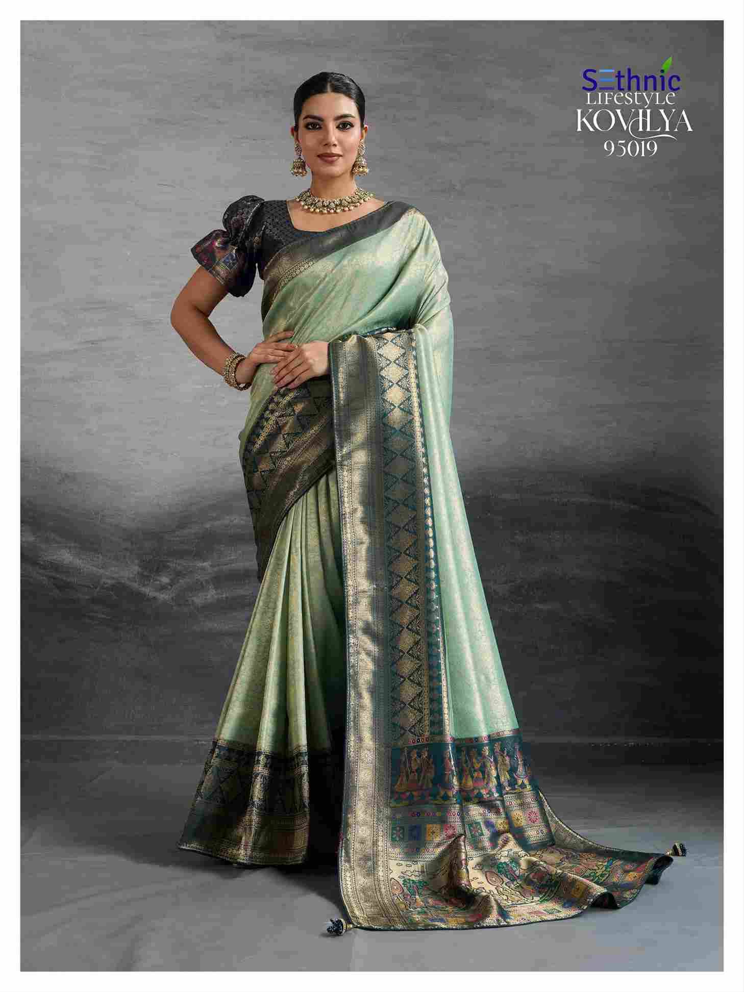 Kovilya Vol-5 By Sethnic 95017 To 95020 Series Indian Traditional Wear Collection Beautiful Stylish Fancy Colorful Party Wear & Occasional Wear Kanjivaram Silk Sarees At Wholesale Price