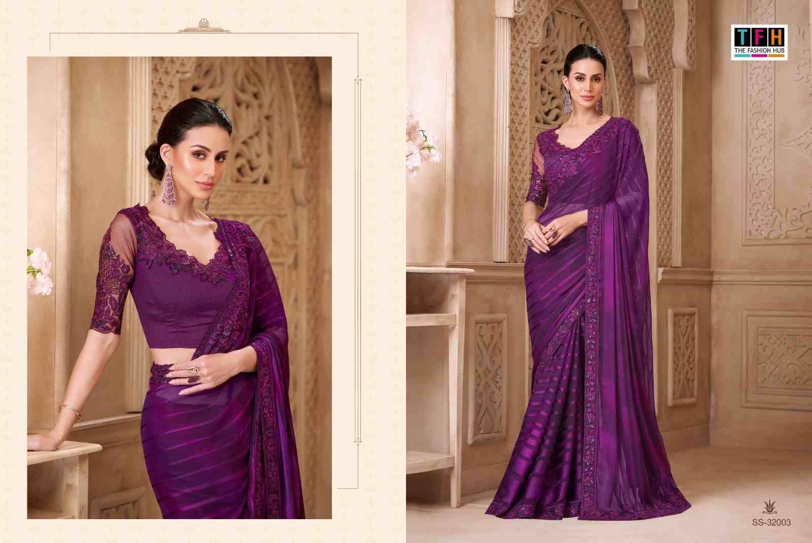 Silver Screen Vol-22 By TFH 32001 To 32018 Series Indian Traditional Wear Collection Beautiful Stylish Fancy Colorful Party Wear & Occasional Wear Satin Silk/Georgette Sarees At Wholesale Price
