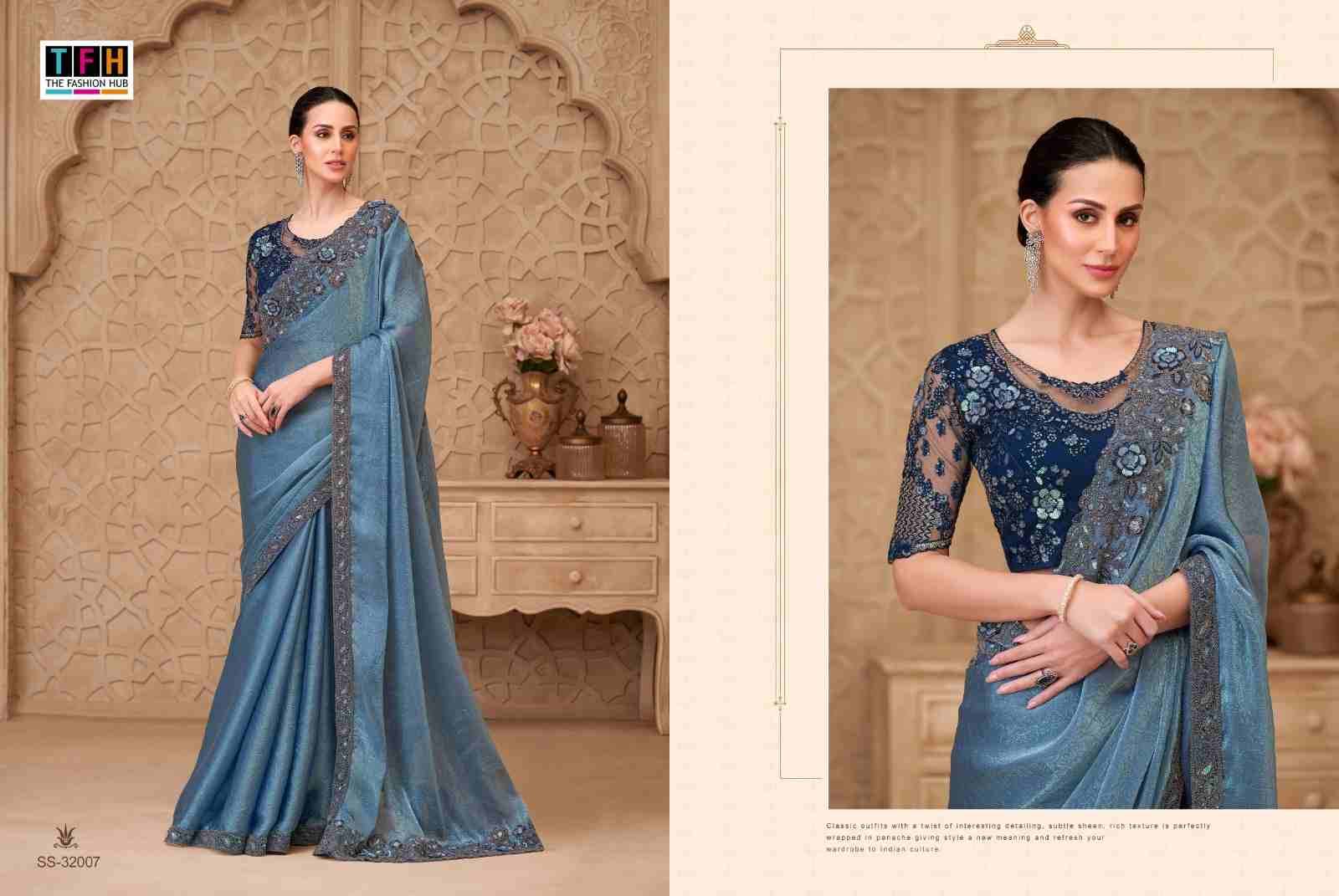 Silver Screen Vol-22 By TFH 32001 To 32018 Series Indian Traditional Wear Collection Beautiful Stylish Fancy Colorful Party Wear & Occasional Wear Satin Silk/Georgette Sarees At Wholesale Price
