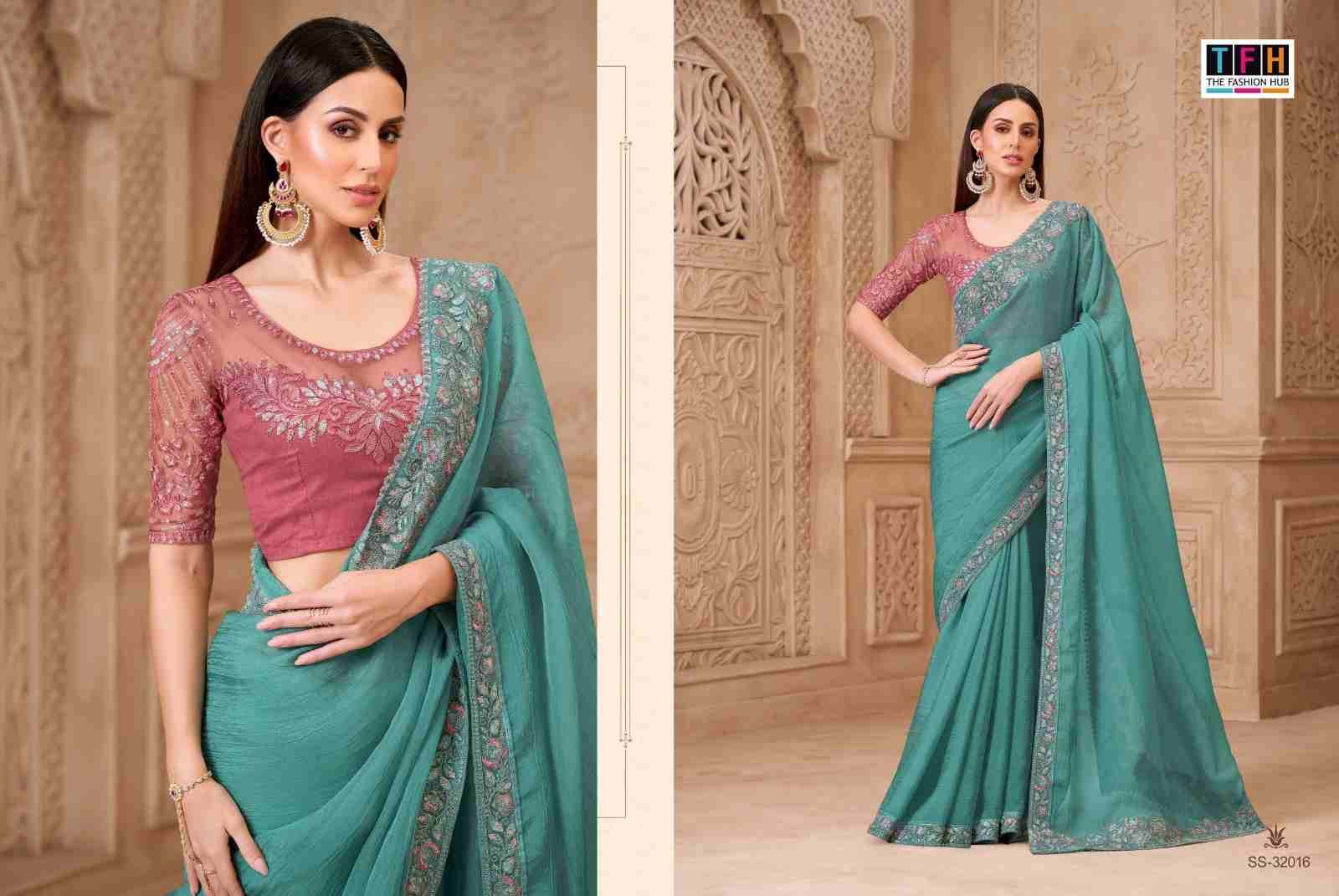 Silver Screen Vol-22 By TFH 32001 To 32018 Series Indian Traditional Wear Collection Beautiful Stylish Fancy Colorful Party Wear & Occasional Wear Satin Silk/Georgette Sarees At Wholesale Price