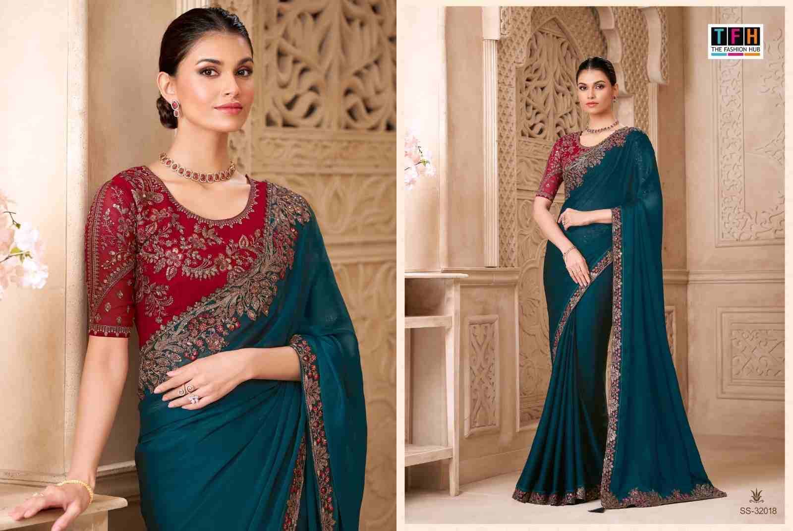 Silver Screen Vol-22 By TFH 32001 To 32018 Series Indian Traditional Wear Collection Beautiful Stylish Fancy Colorful Party Wear & Occasional Wear Satin Silk/Georgette Sarees At Wholesale Price